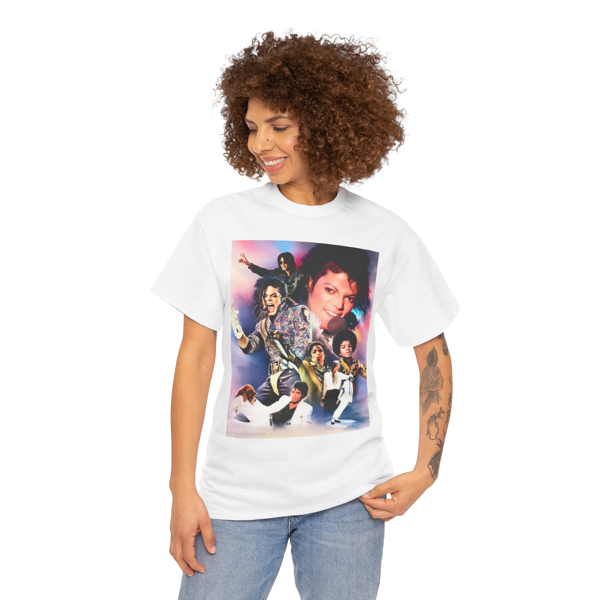 Michael Jackson Tribute Tee — Vintage Pop Collage T-Shirt