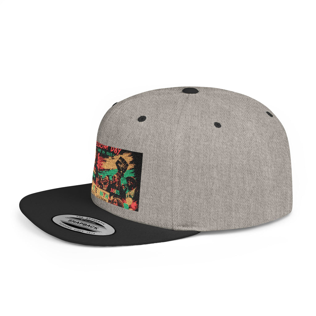 Reggae Vibes Flat Bill Snapback Hat — Colorful Rasta Music Patch