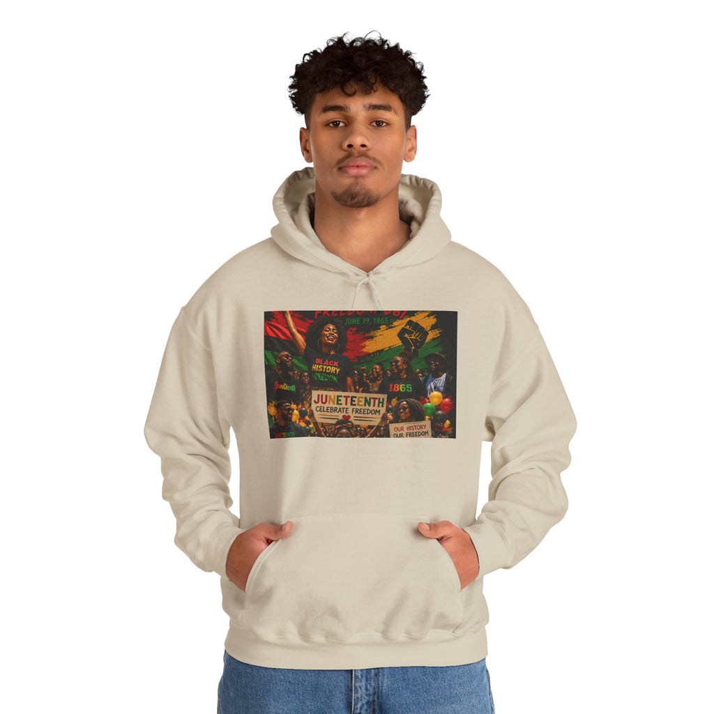 Juneteenth Celebration Hoodie — Juneteenth 1865 Freedom Retro Graphic Hooded Sweatshirt