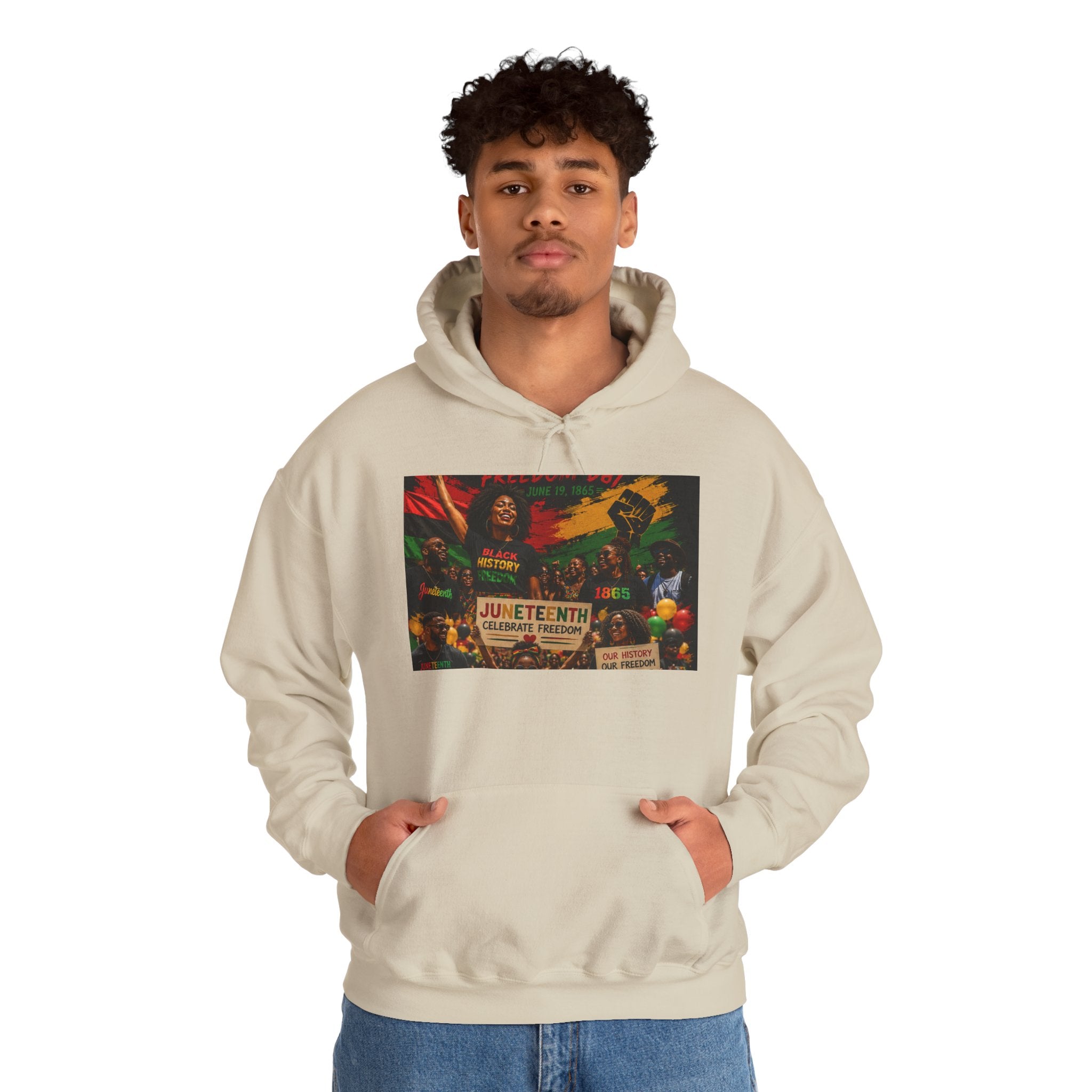 Juneteenth Celebration Hoodie — Juneteenth 1865 Freedom Retro Graphic Hooded Sweatshirt