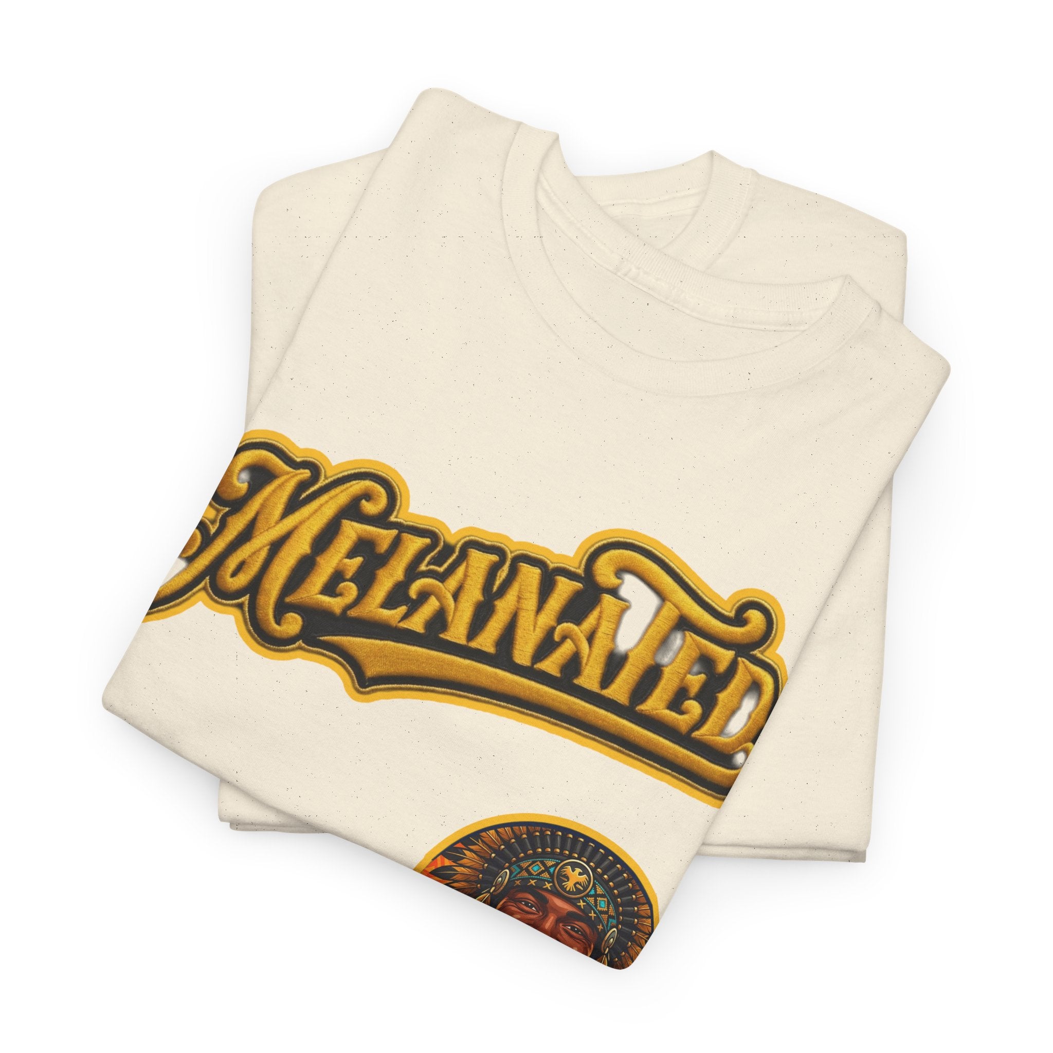 Melanated 19 Graphic Tee — Retro Script Logo & Gold Number Baseball Shirt