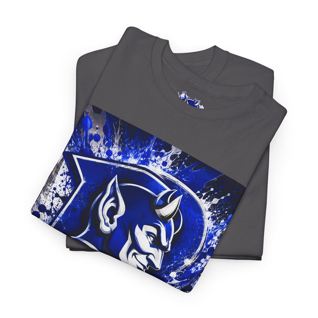 Duke Blue Devils Graphic Tee — Splatter Devil Logo T‑Shirt