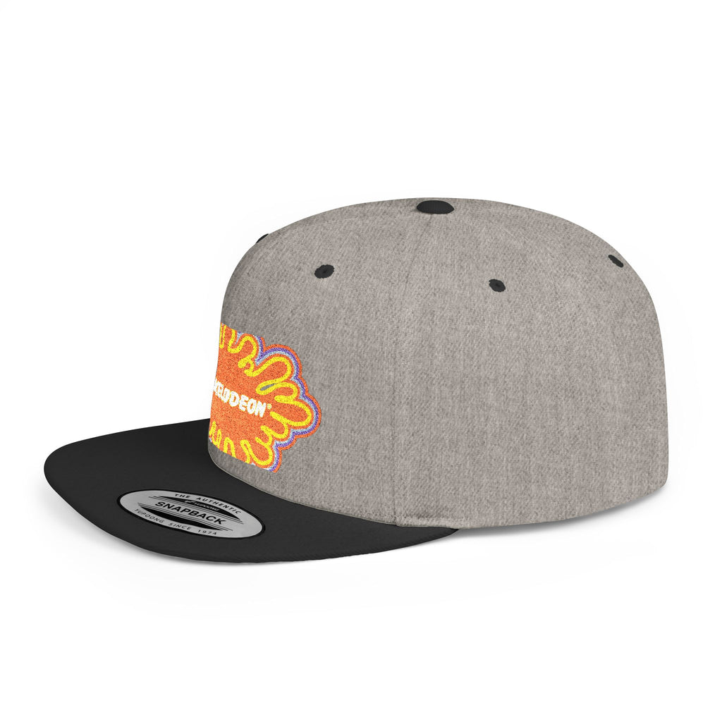 Nickelodeon Slime Logo Flat Bill Snapback Hat — Retro 90s Cartoon Cap