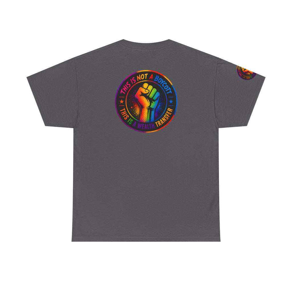 T-Shirt — Rainbow Empowerment Portrait Tee ("This Is Not A Boycott, This Is A Human Transaction")