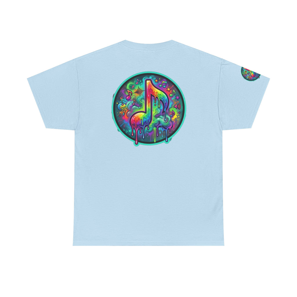 Music Vibes Tee — “They Want Our Rhythm But They Don’t Want Our Blues” Psychedelic Drip Note T-Shirt