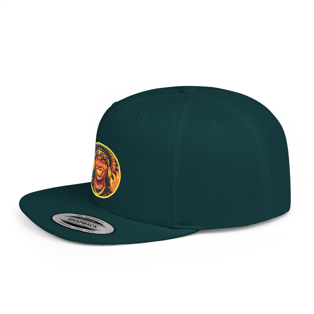 Snapback Hat — Vibrant Tribal Lion Patch Flat Bill Cap