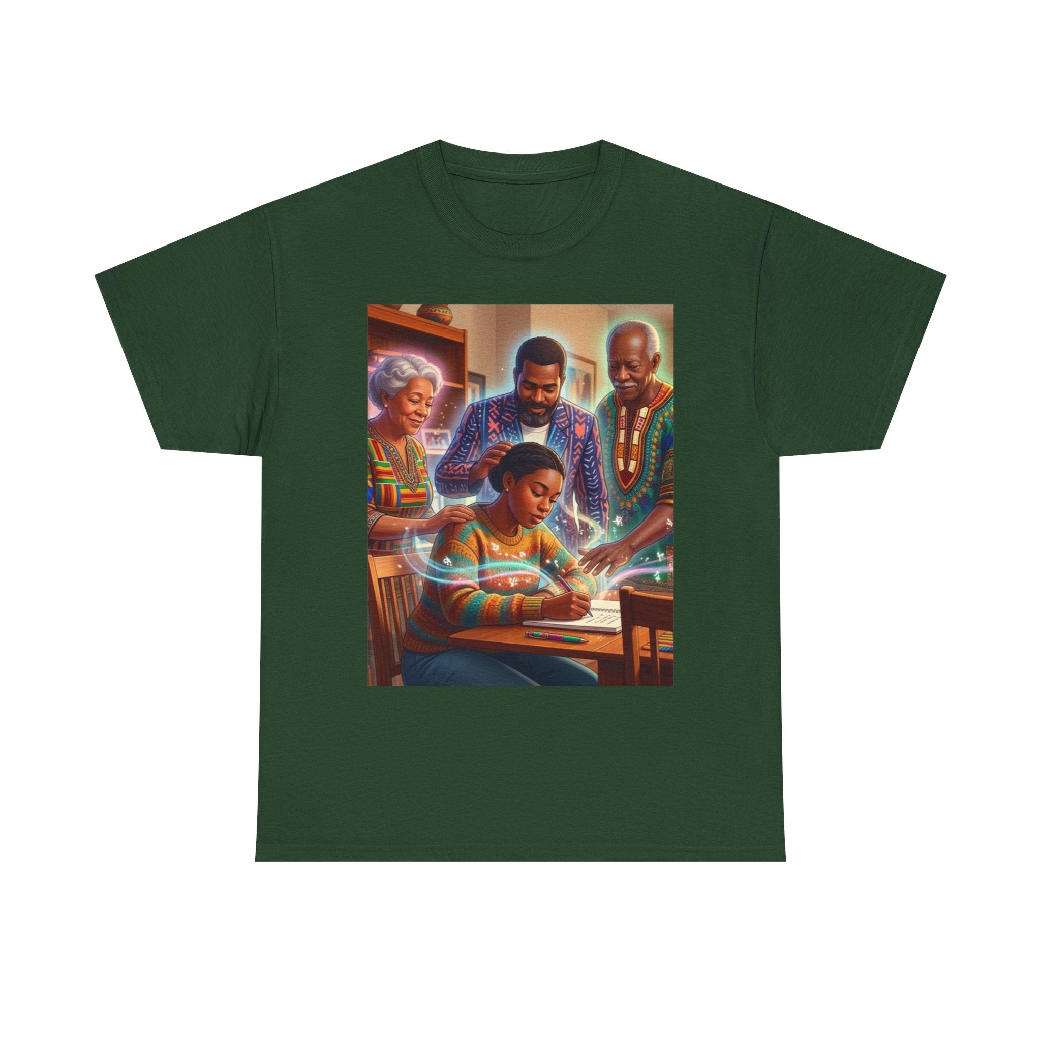 Black Family Study Night T-Shirt — Inspirational Afrofuturist Classroom Artwork