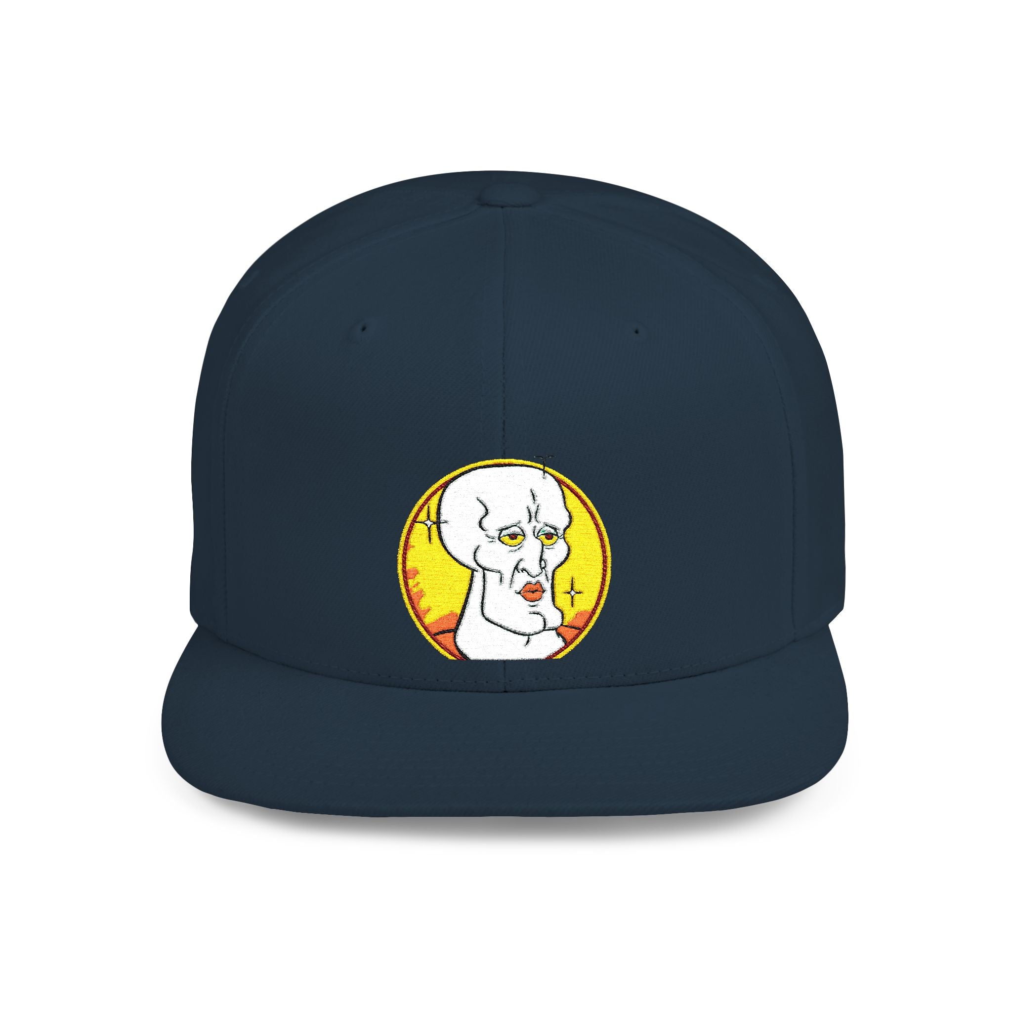 Snapback Hat — Cute Cat Holding Flower Patch, Cute Kawaii Cat Embroidered Cap