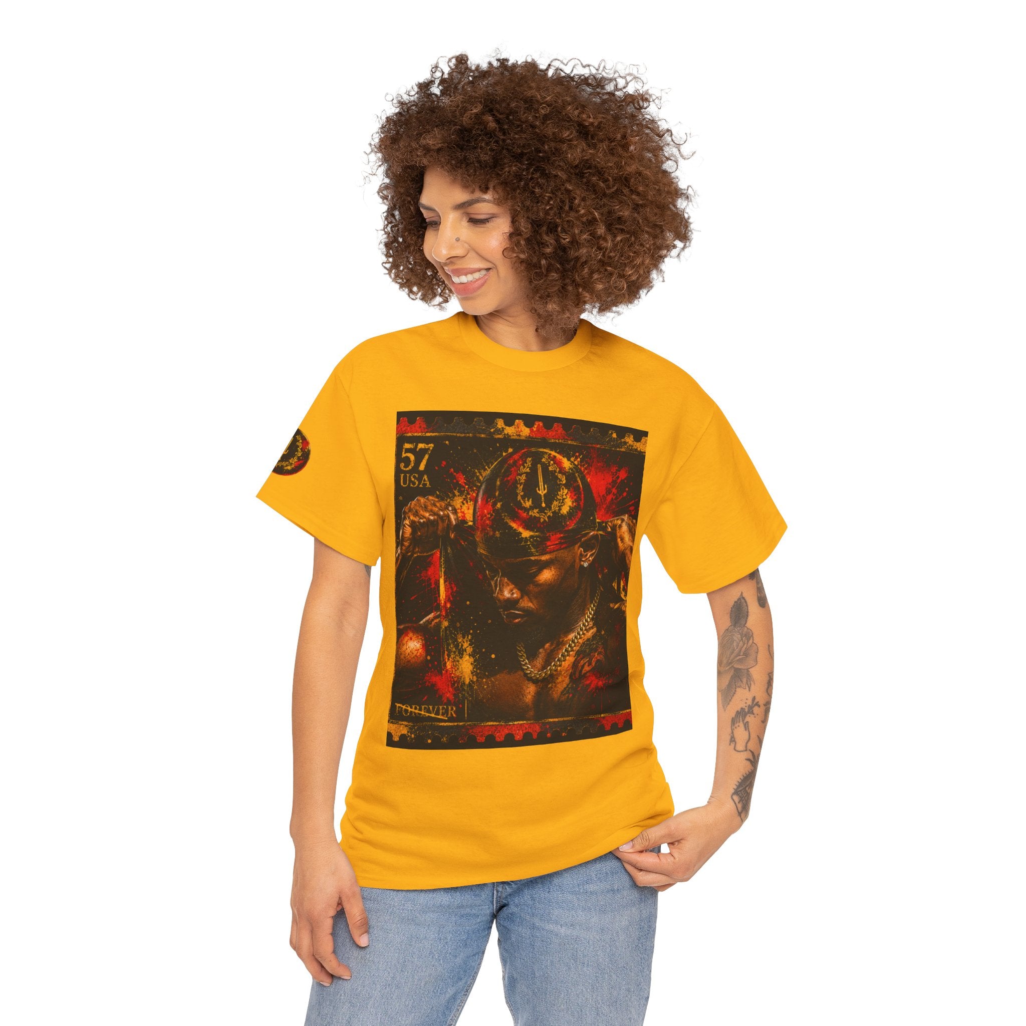T-Shirt — Regal Afrocentric Portrait Tee (57 USA Stamp Design)