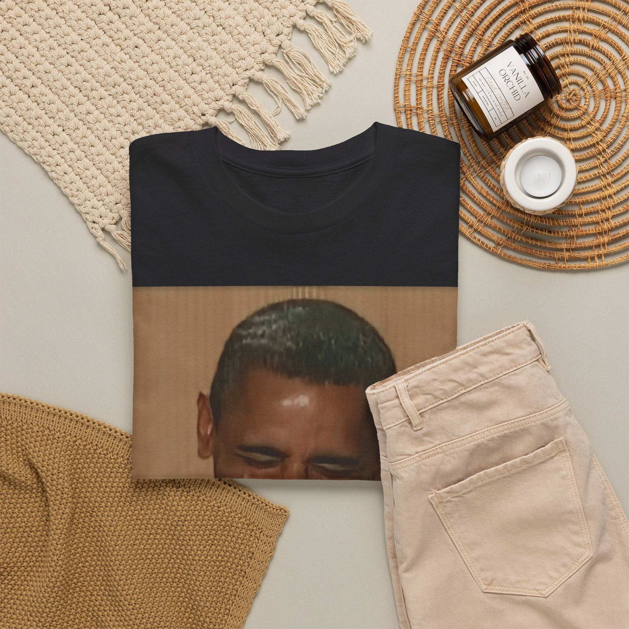 Laughing President Photo Tee — Vintage Smile Graphic T-Shirt