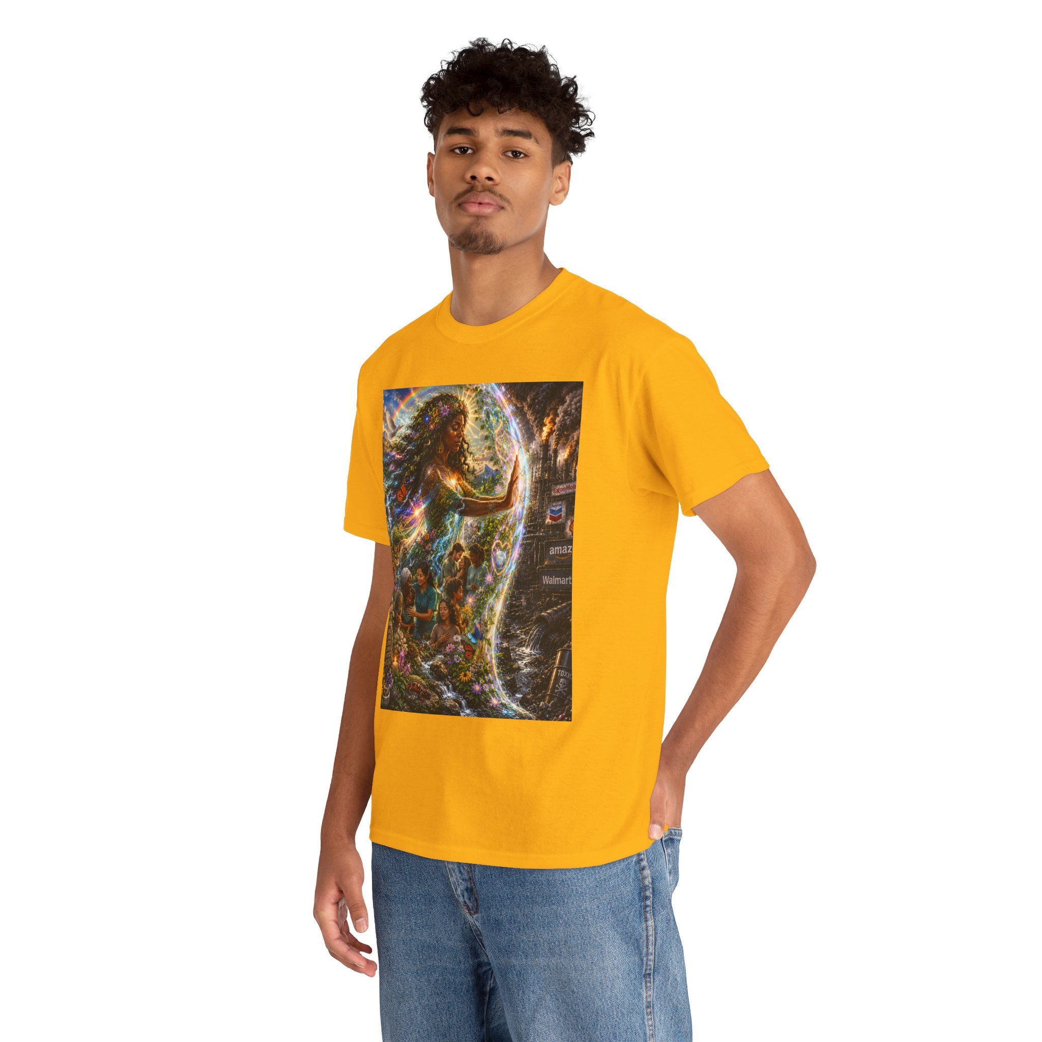Cosmic Guardian Tee — Earth Mother Spiritual Graphic T-Shirt