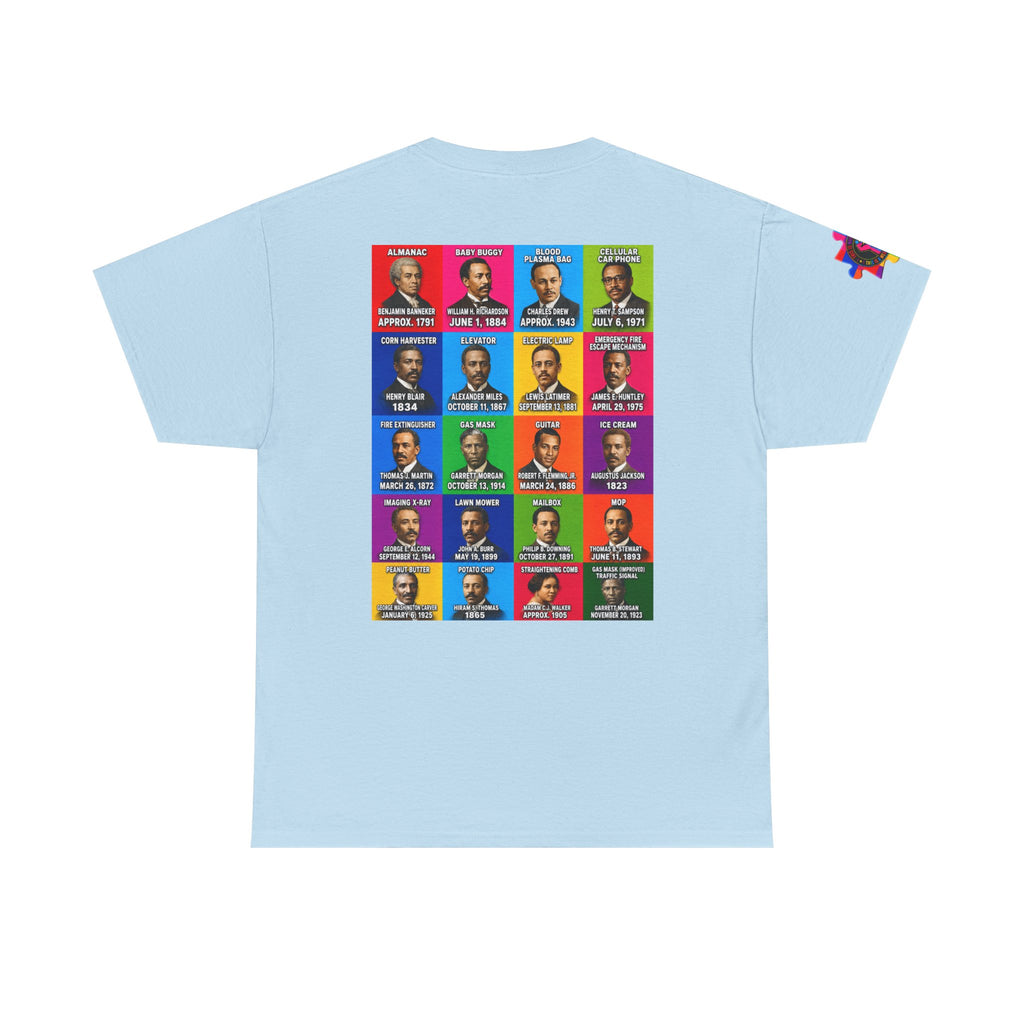 Black inventors Grid T‑Shirt — Colorful Historical Portraits Tee