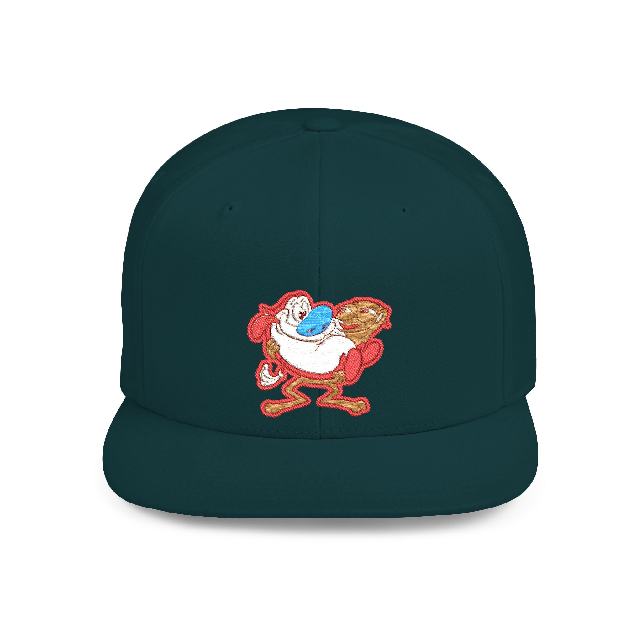 Retro Cartoon Egg Character Flat Bill Snapback Hat