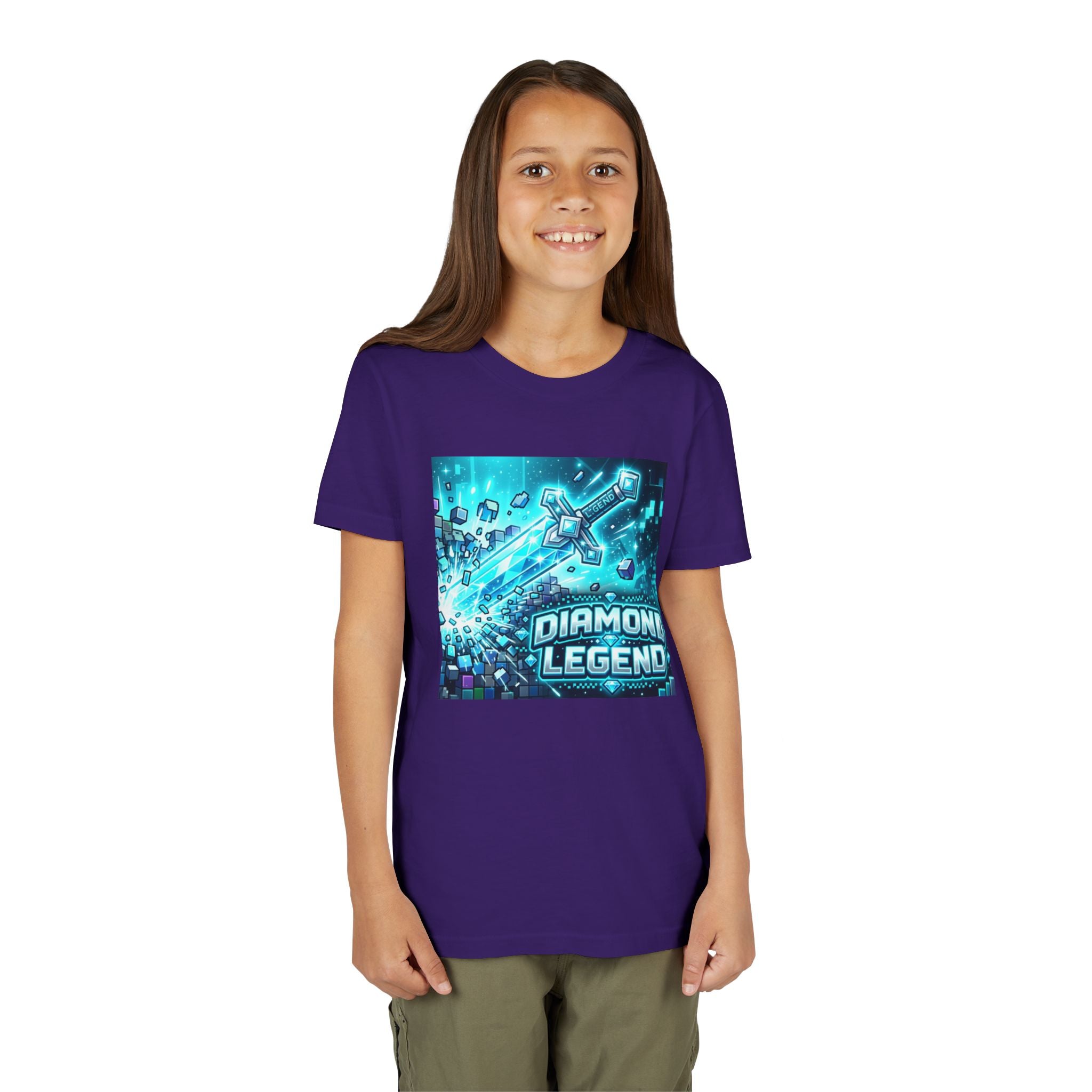 Youth Diamond Legend Tee — Pixel Minecraft-Style Gem Graphic Shirt