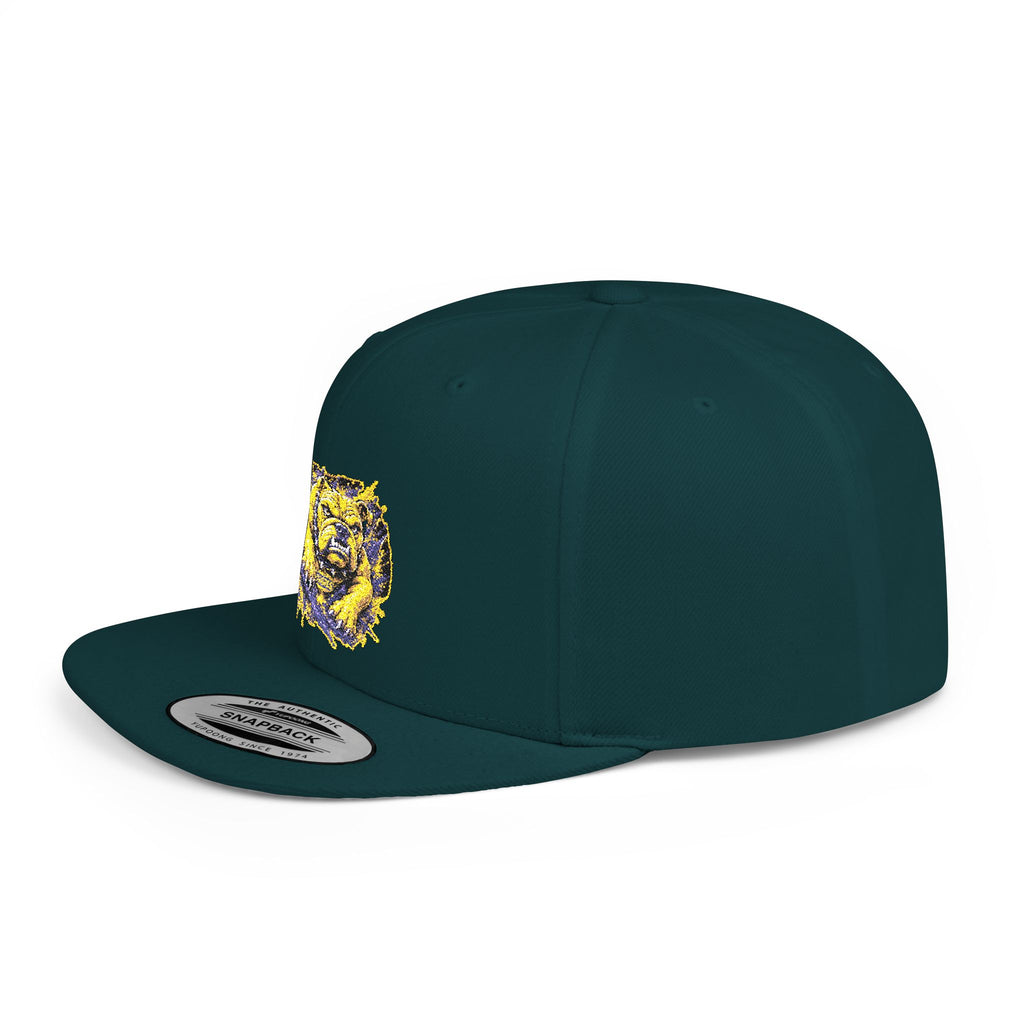 Lion Watercolor Snapback Hat — Yellow & Purple Lion Design