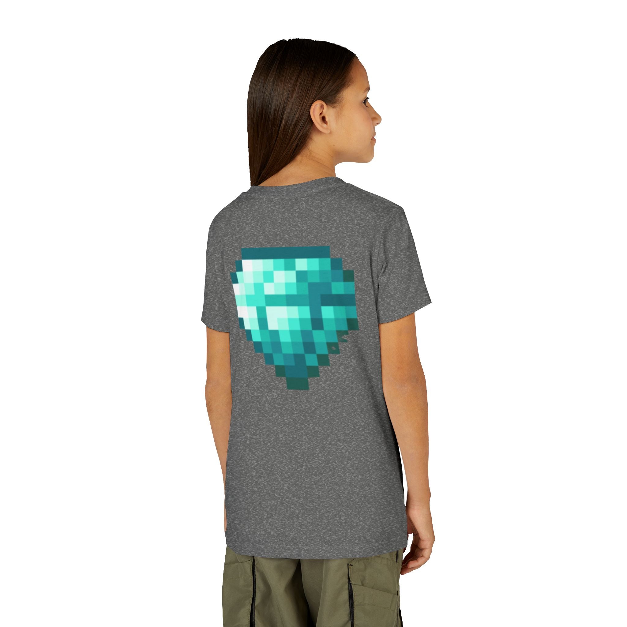 Youth Diamond Legend Tee — Pixel Minecraft-Style Gem Graphic Shirt