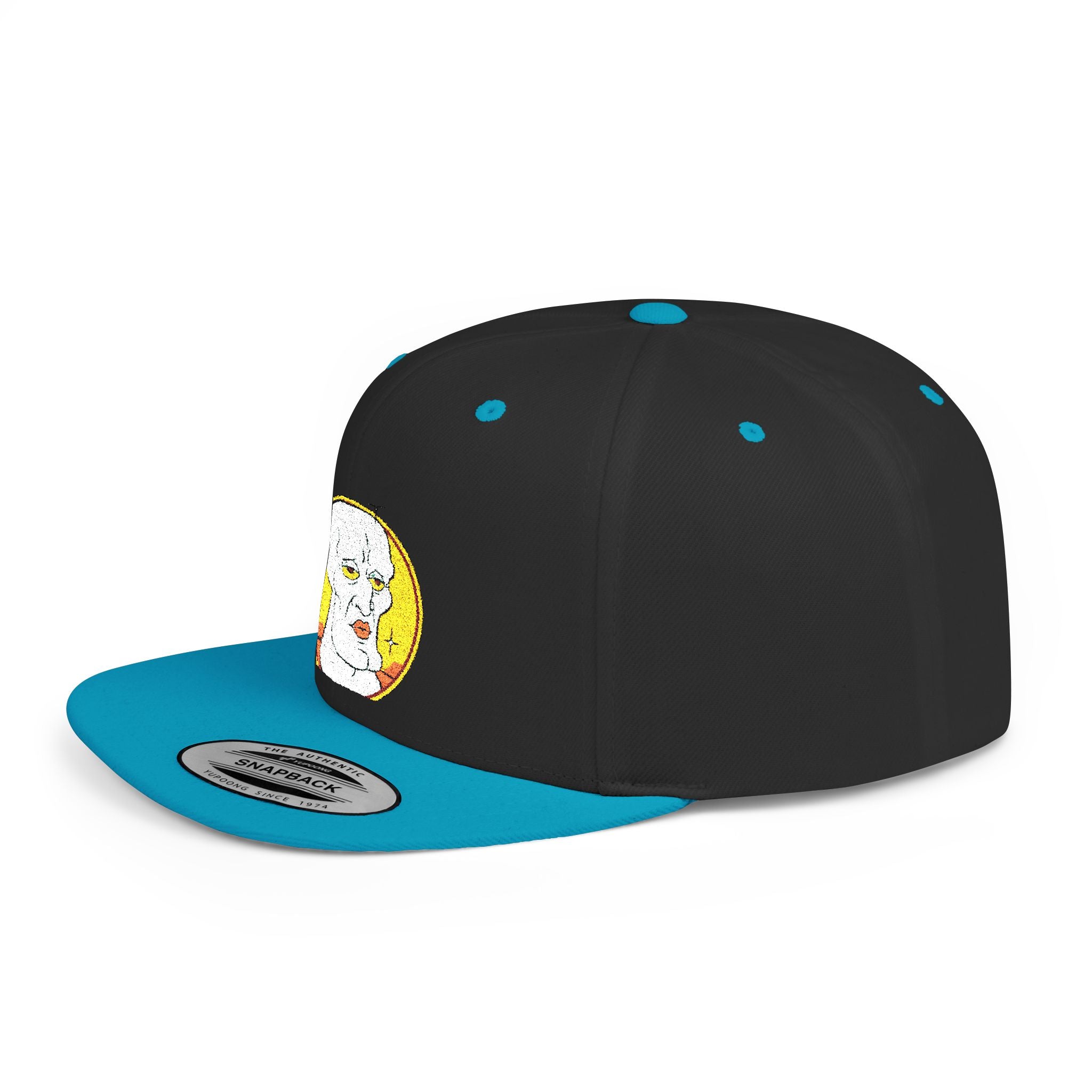 Snapback Hat — Cute Cat Holding Flower Patch, Cute Kawaii Cat Embroidered Cap