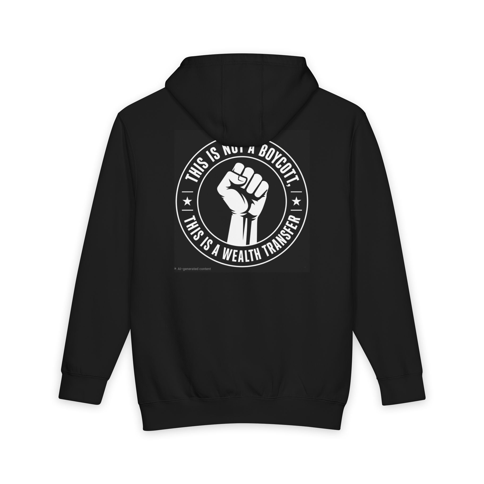Wealth Transfer Hoodie — "This Is Not A Boycott" Protest Money Graphic