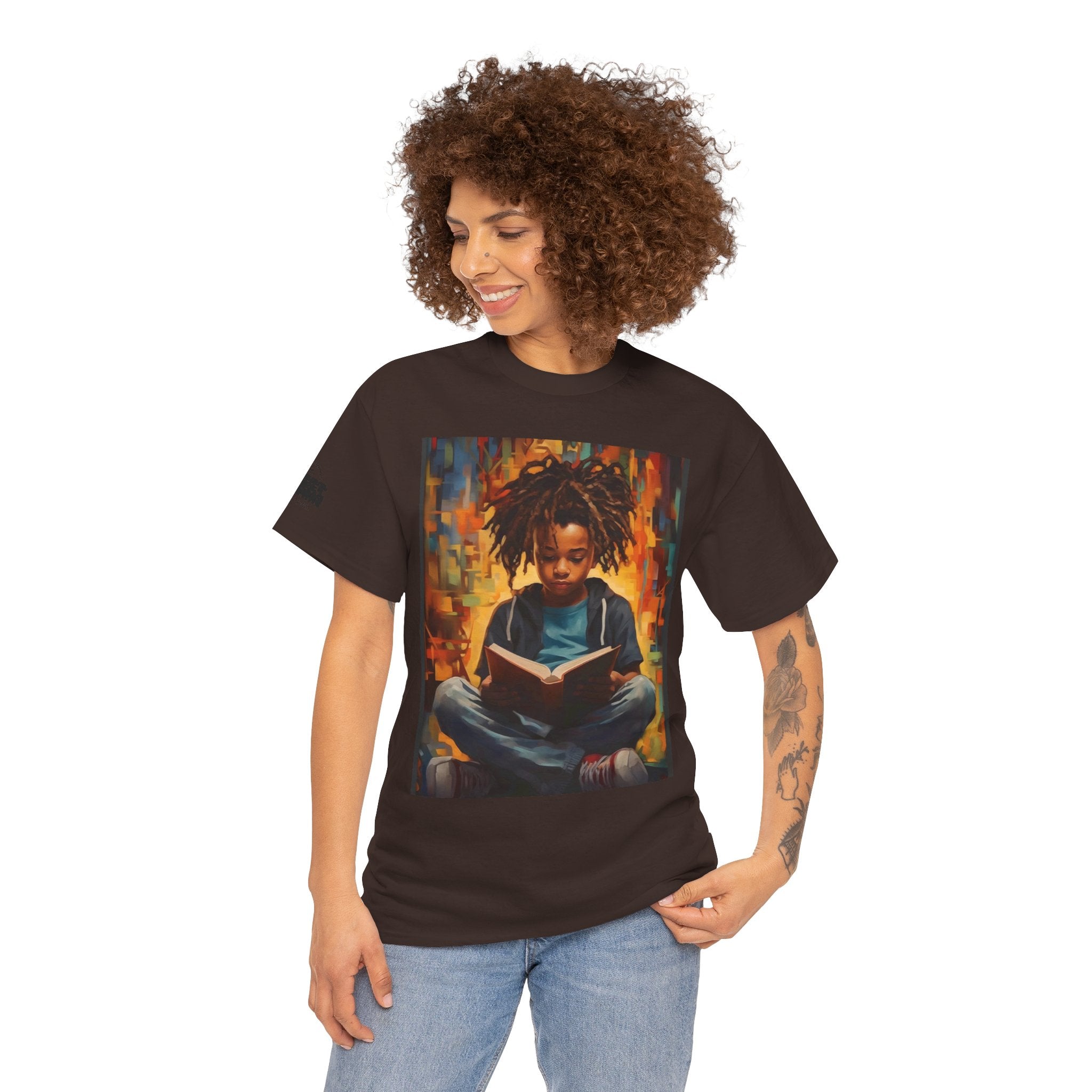 Graphic Tee — 'This Is Not A Boycott, This Is A Wealth Transfer' Back Print with Reading Child Artwork