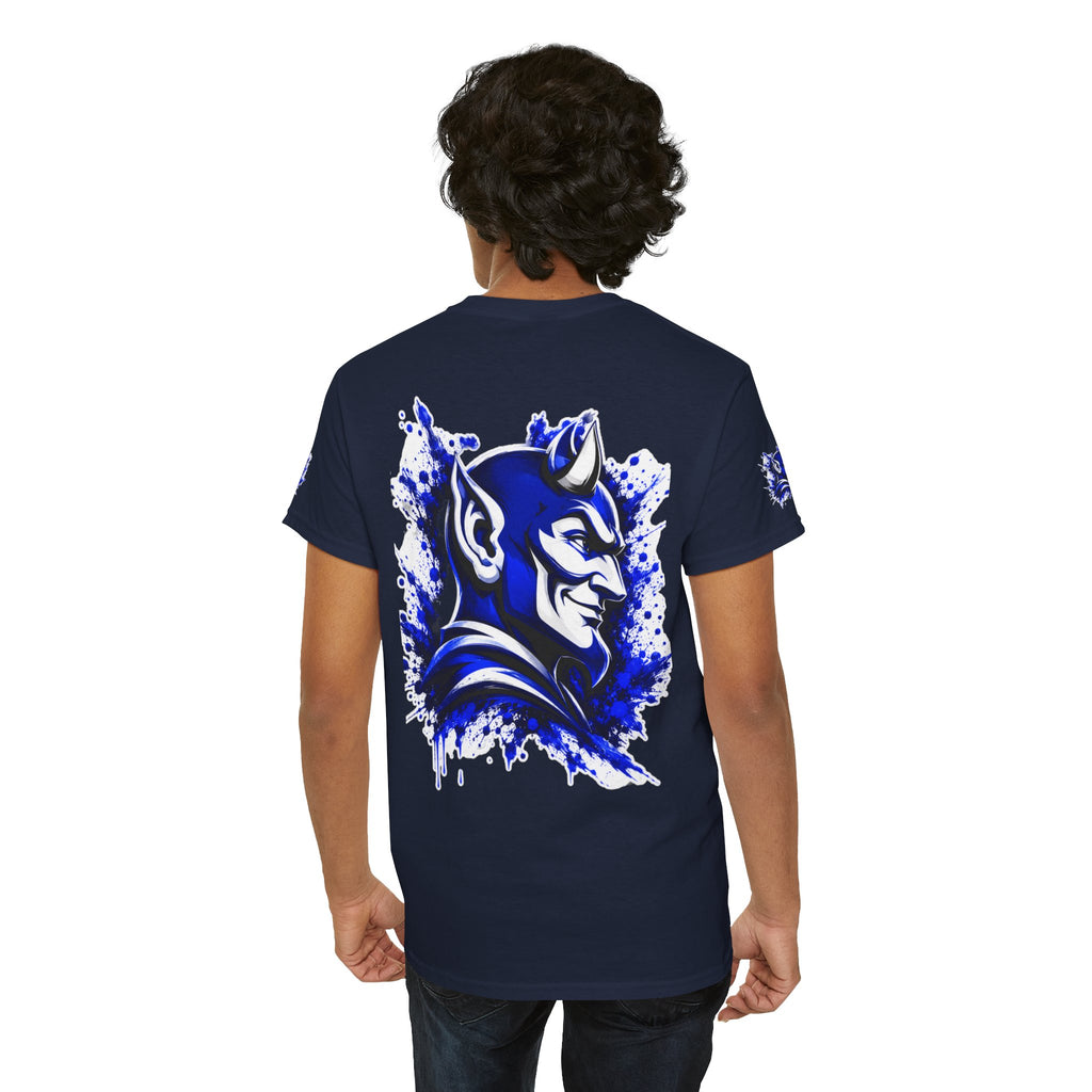 Duke Blue Devils Graphic Tee — Splatter Devil Logo T‑Shirt