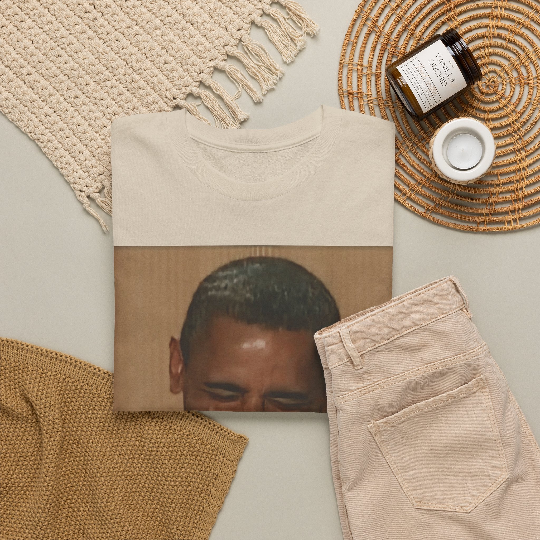 Laughing President Photo Tee — Vintage Smile Graphic T-Shirt