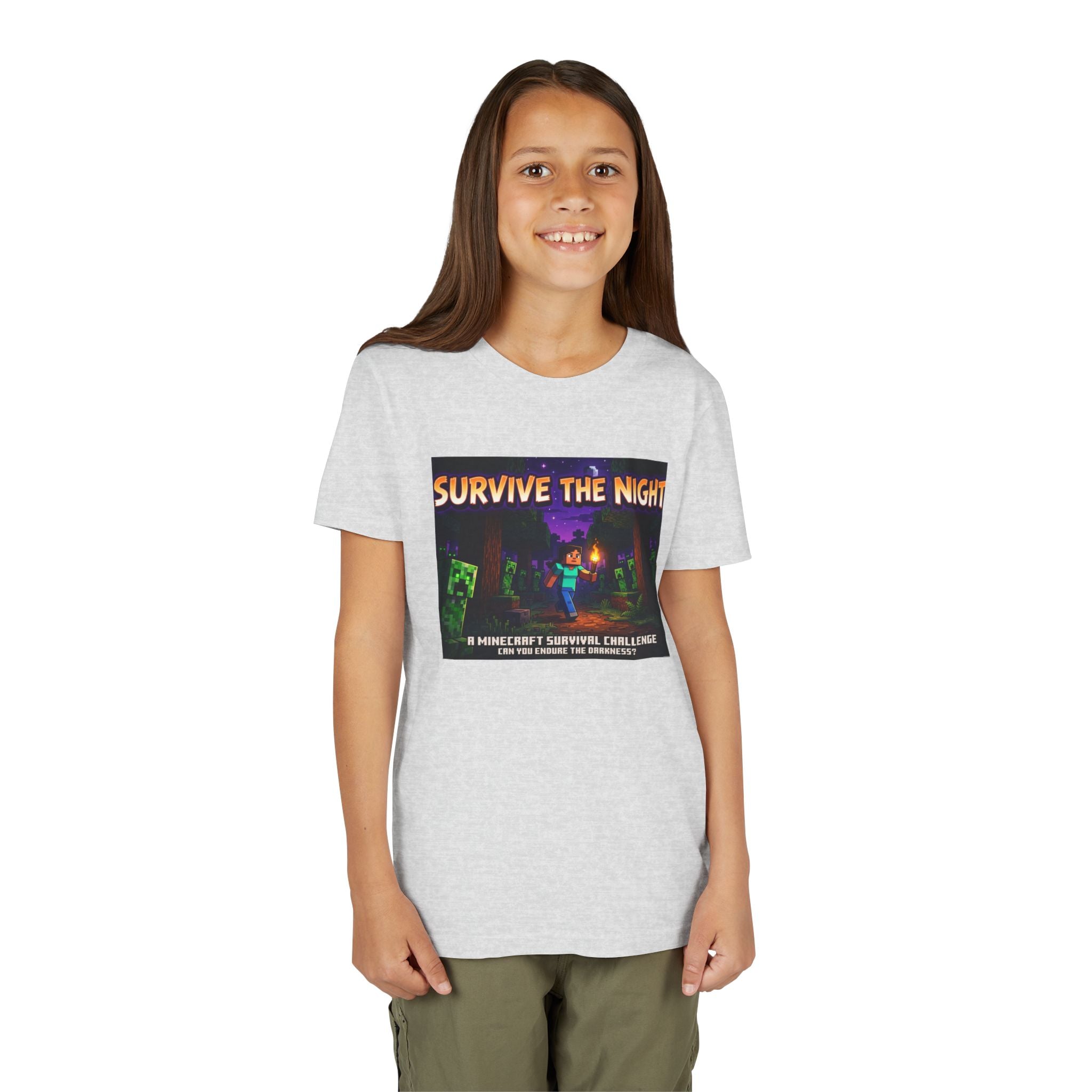 Survive the Night Youth Tee — Glowing Creeper Night Gamer Shirt