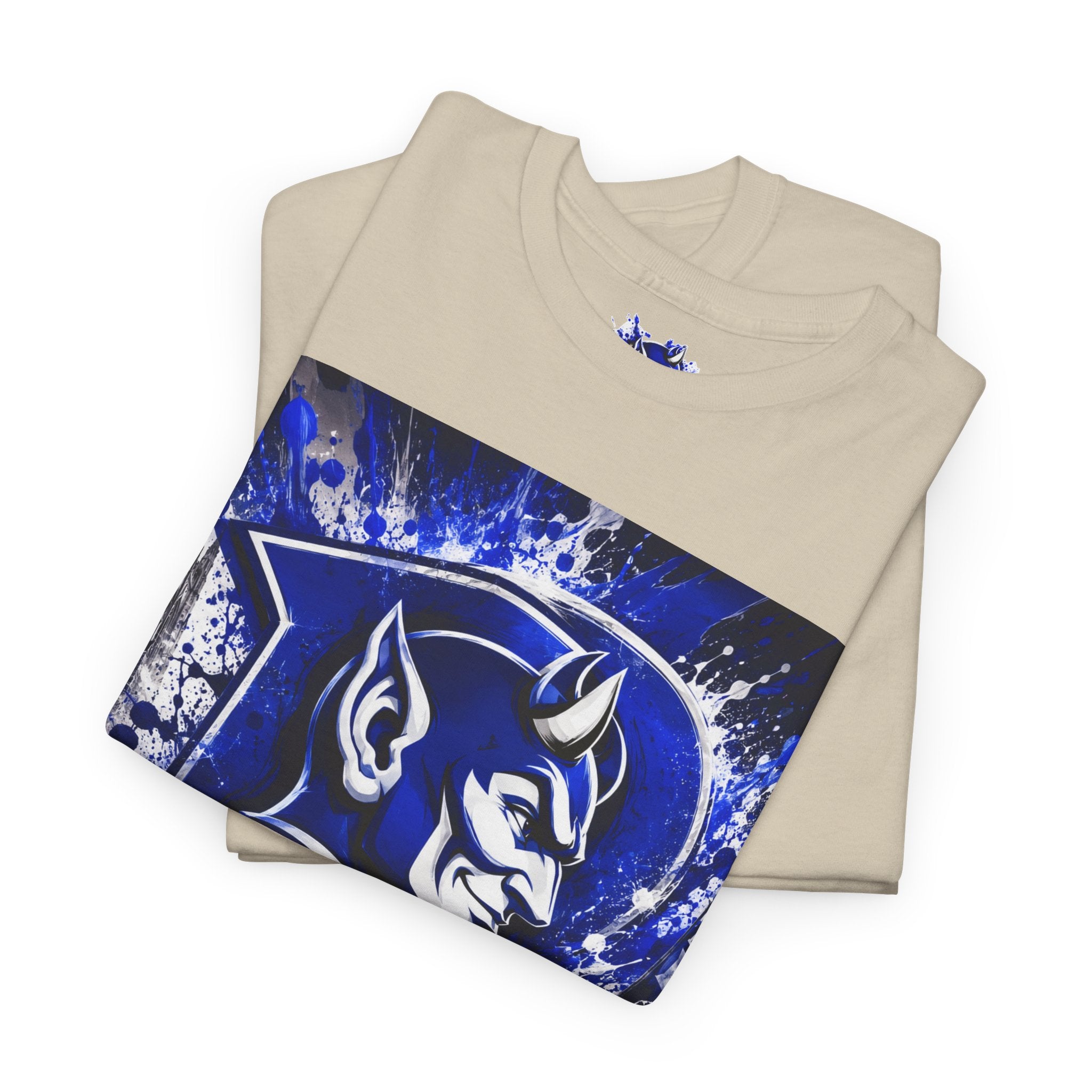 Duke Blue Devils Graphic Tee — Splatter Devil Logo T‑Shirt