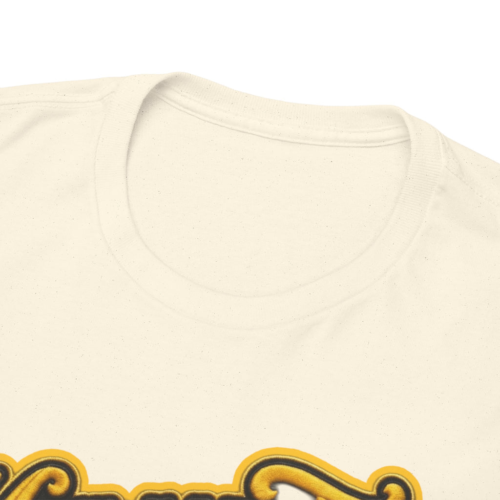 Melanated 19 Graphic Tee — Retro Script Logo & Gold Number Baseball Shirt