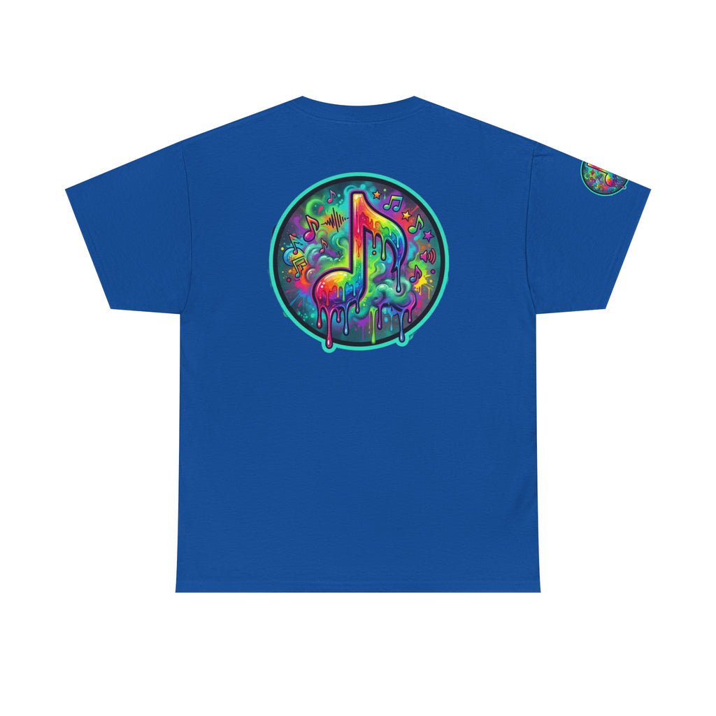 Music Vibes Tee — “They Want Our Rhythm But They Don’t Want Our Blues” Psychedelic Drip Note T-Shirt