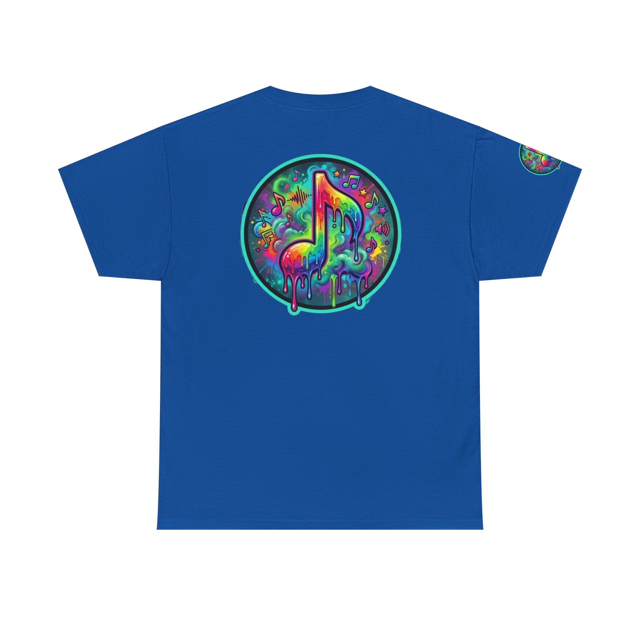 Music Vibes Tee — “They Want Our Rhythm But They Don’t Want Our Blues” Psychedelic Drip Note T-Shirt