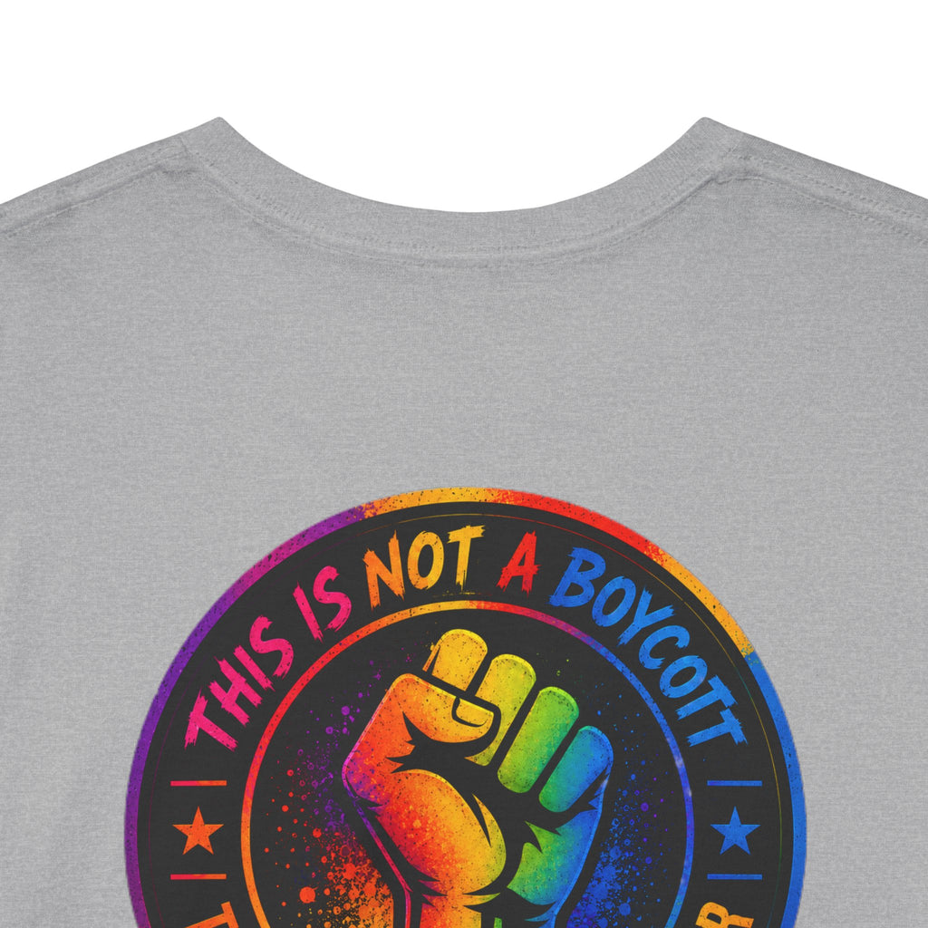T-Shirt — Rainbow Empowerment Portrait Tee ("This Is Not A Boycott, This Is A Human Transaction")