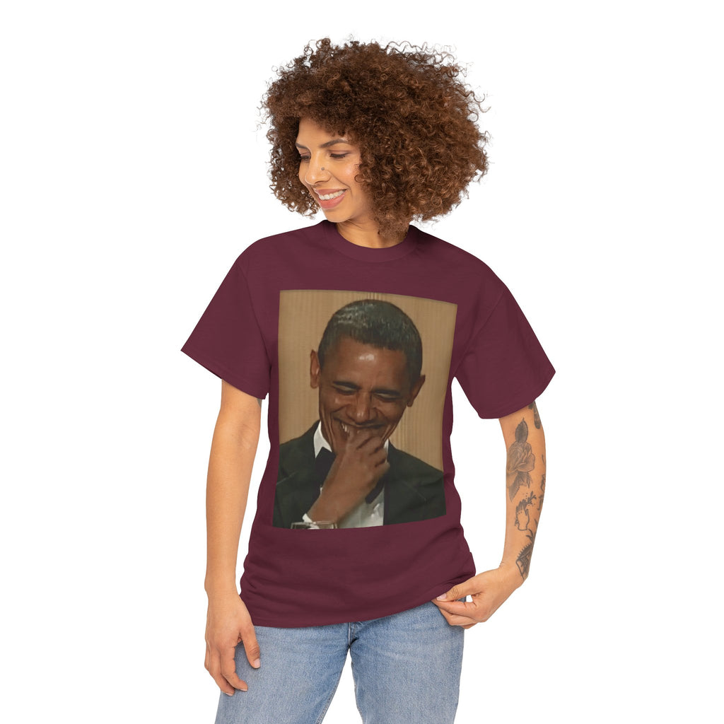 Laughing President Photo Tee — Vintage Smile Graphic T-Shirt