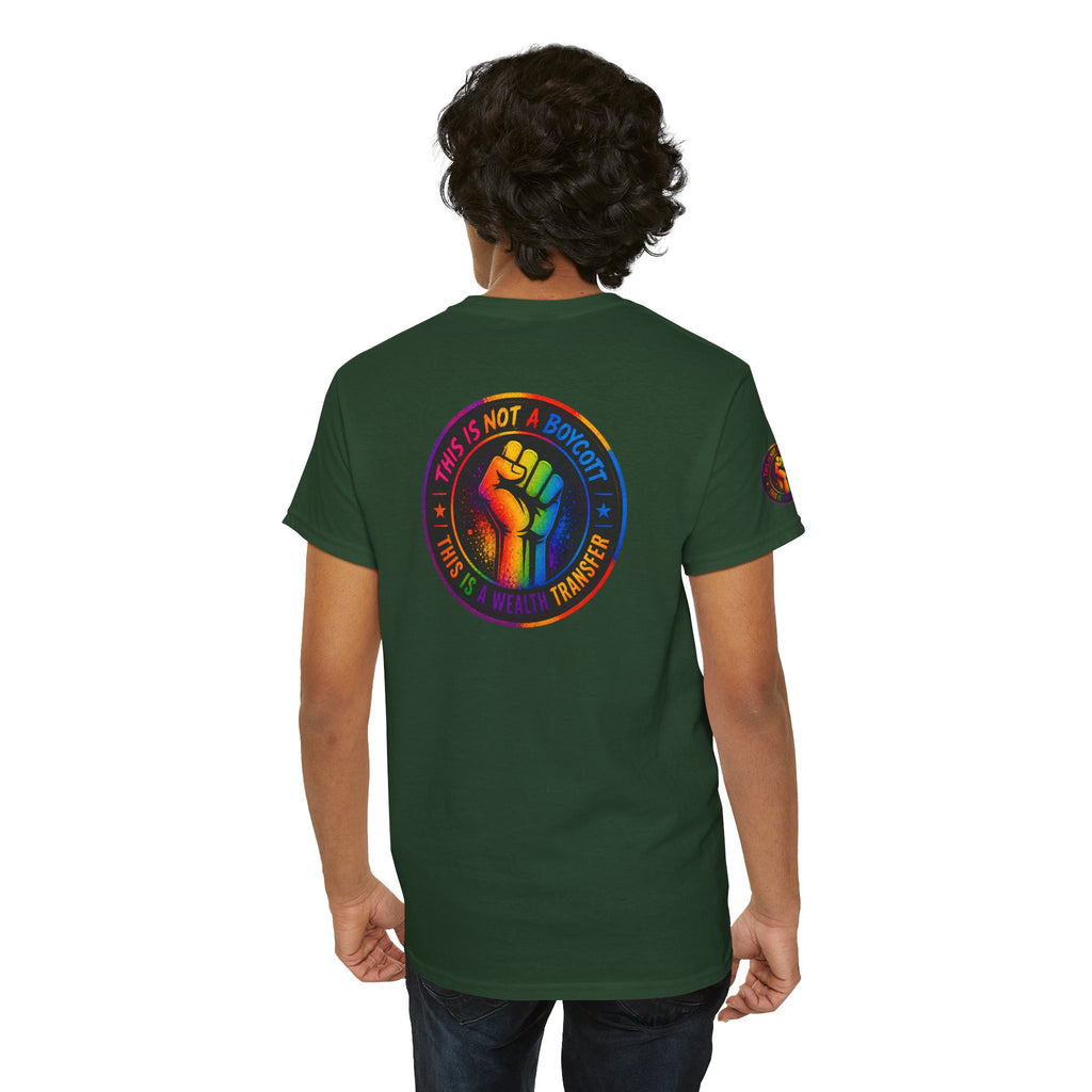 T-Shirt — Rainbow Empowerment Portrait Tee ("This Is Not A Boycott, This Is A Human Transaction")