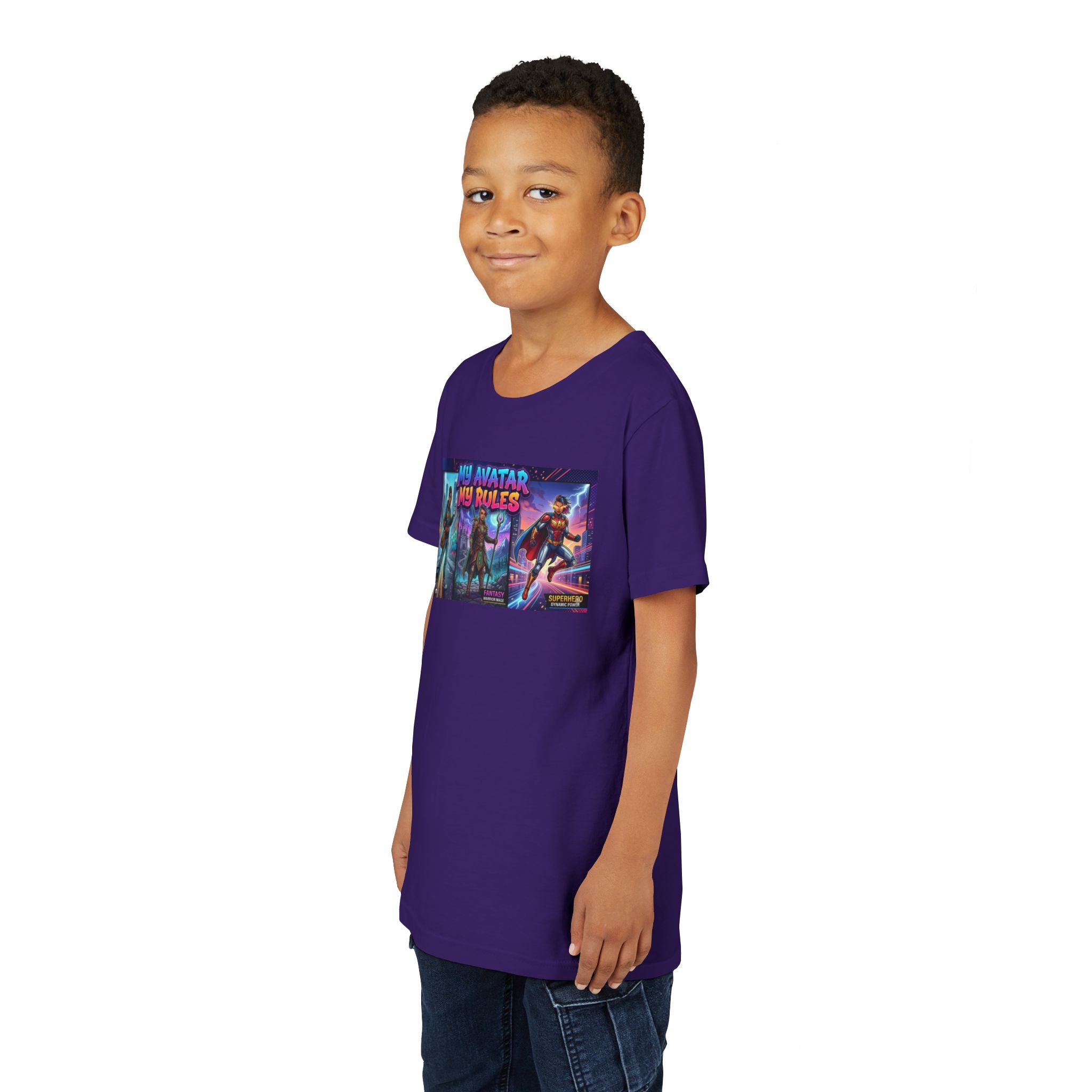 Youth Tee — “MY AVATAR MY RULES” Customizable Character Graphic
