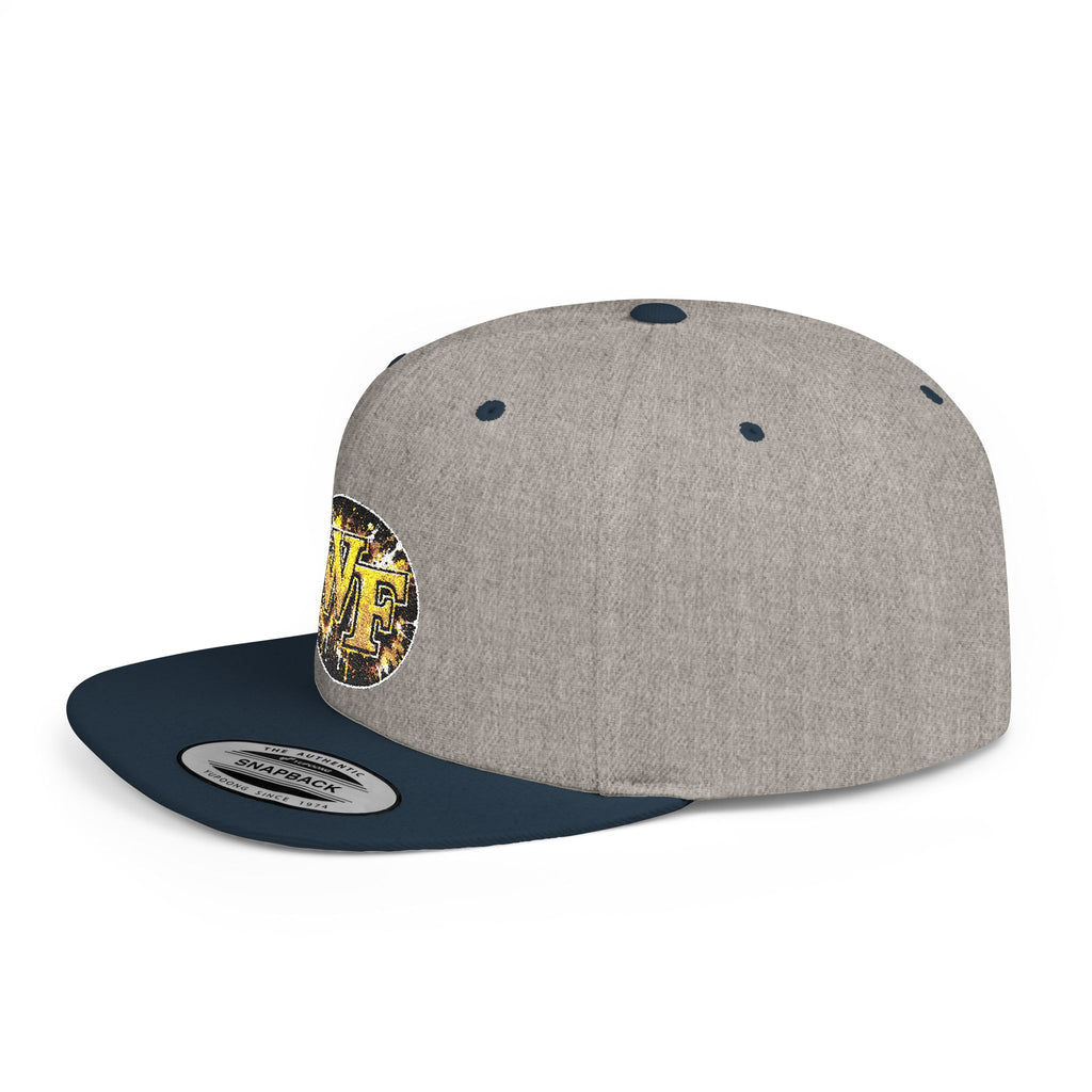 Snapback Hat — WF Gold Leopard Logo Flat Bill Cap