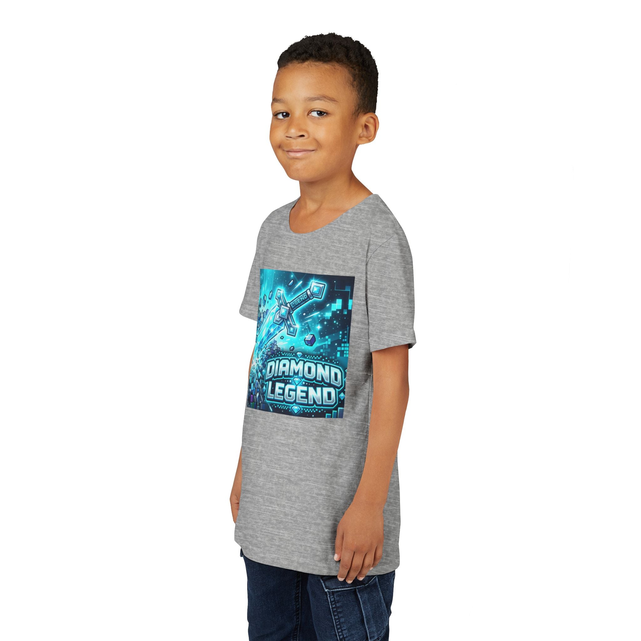 Youth Diamond Legend Tee — Pixel Minecraft-Style Gem Graphic Shirt