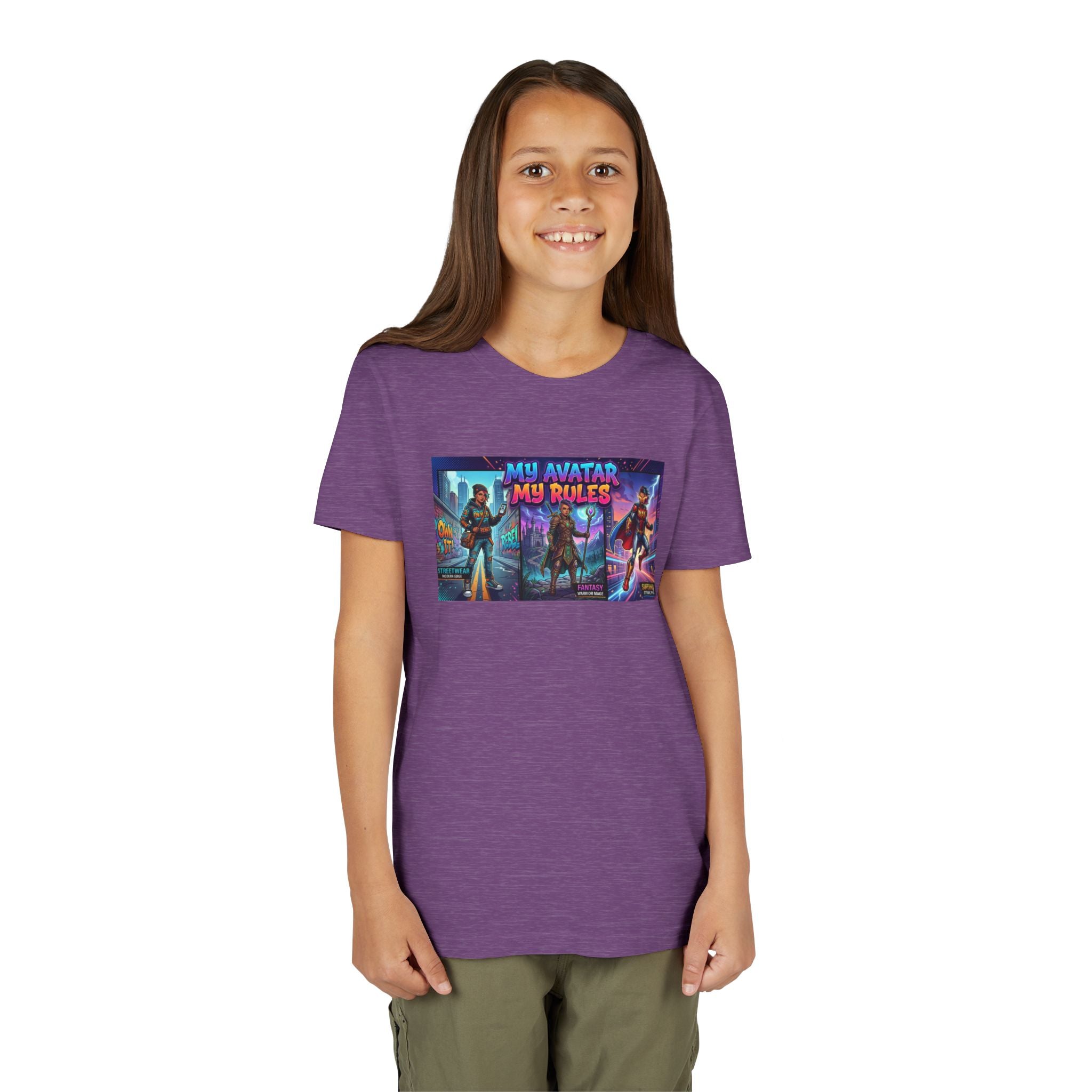Youth Tee — “MY AVATAR MY RULES” Customizable Character Graphic