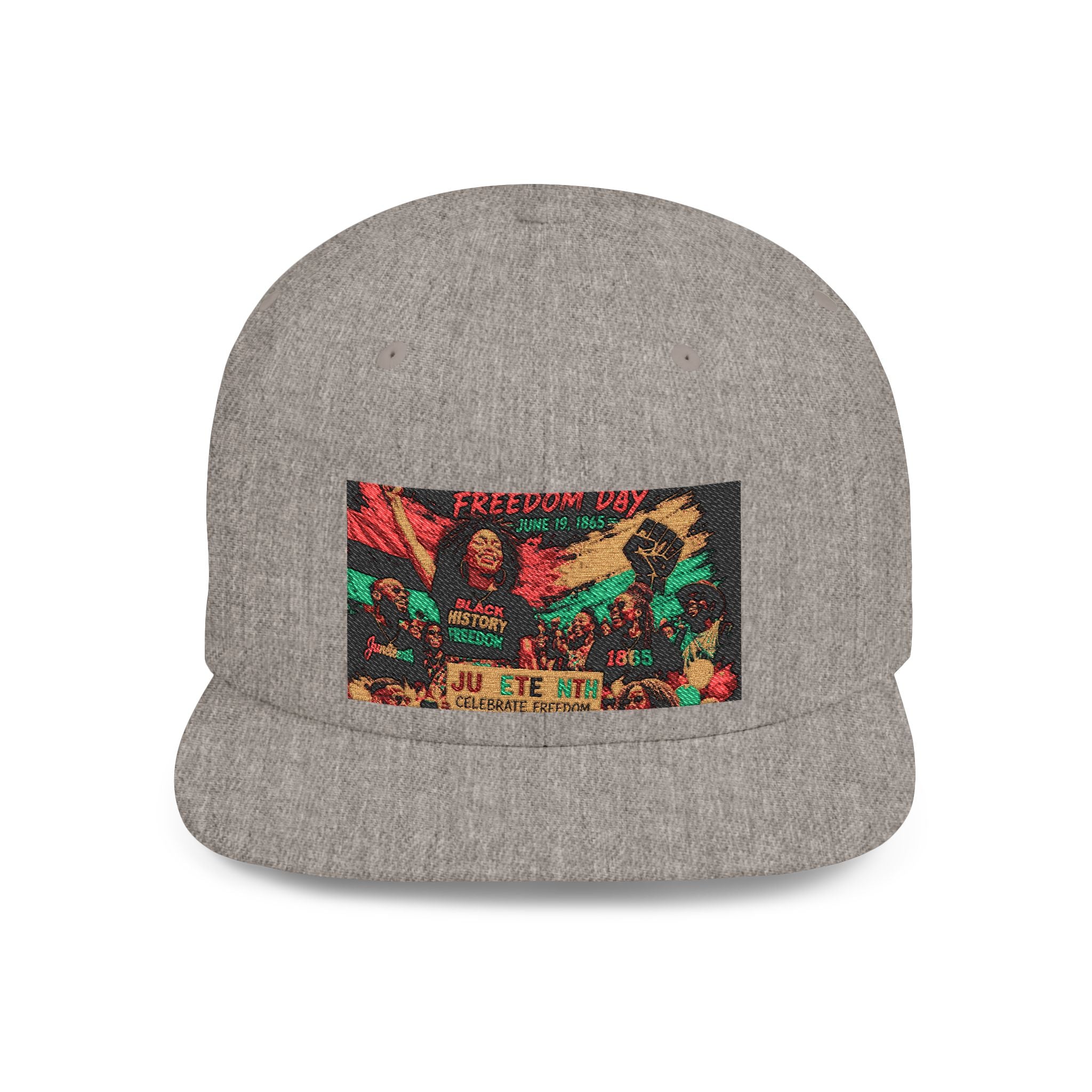 Reggae Vibes Flat Bill Snapback Hat — Colorful Rasta Music Patch