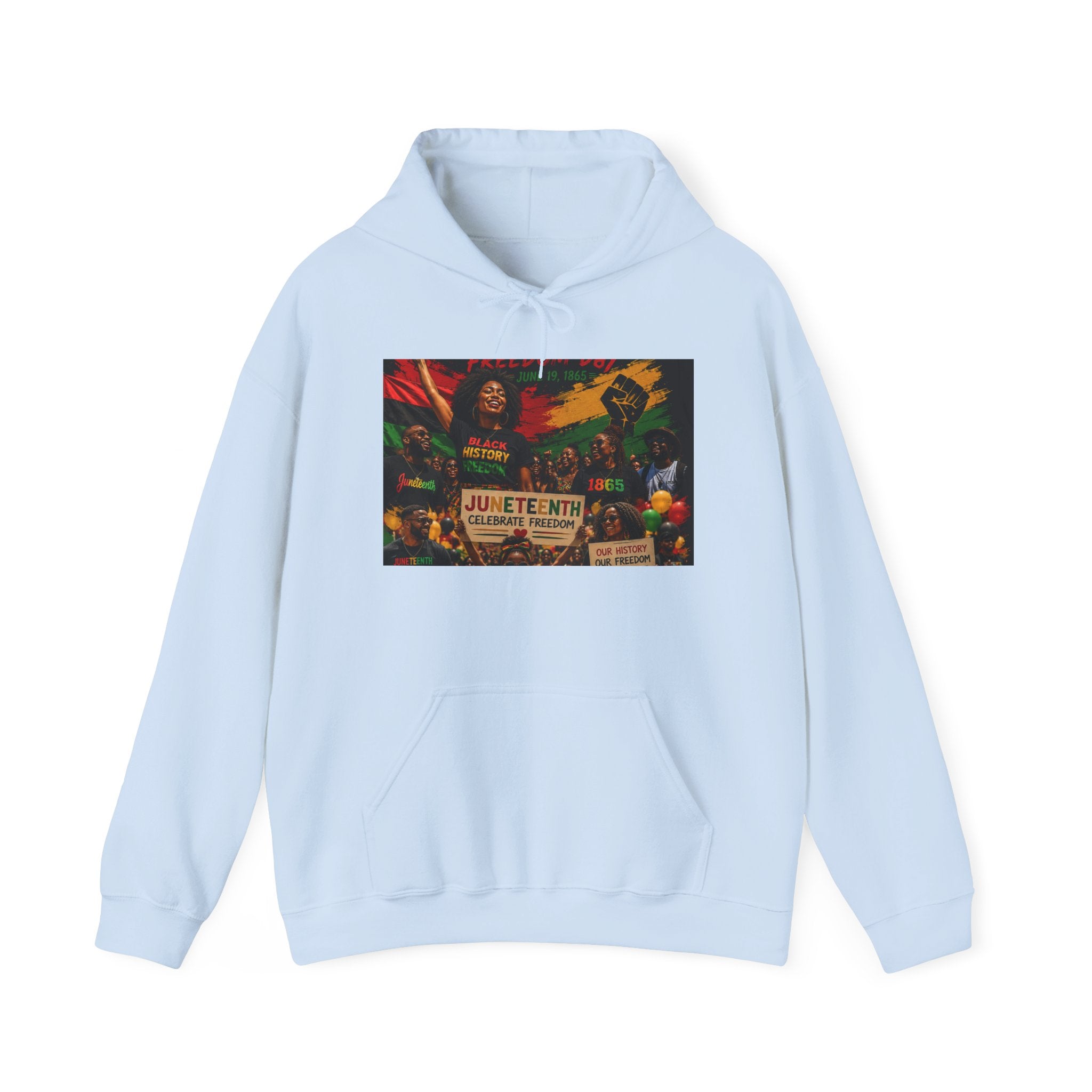 Juneteenth Celebration Hoodie — Juneteenth 1865 Freedom Retro Graphic Hooded Sweatshirt