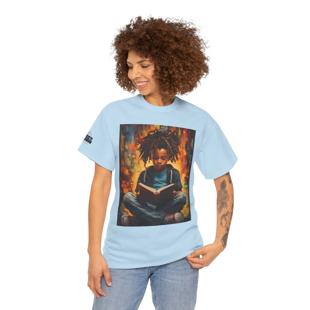 Graphic Tee — 'This Is Not A Boycott, This Is A Wealth Transfer' Back Print with Reading Child Artwork