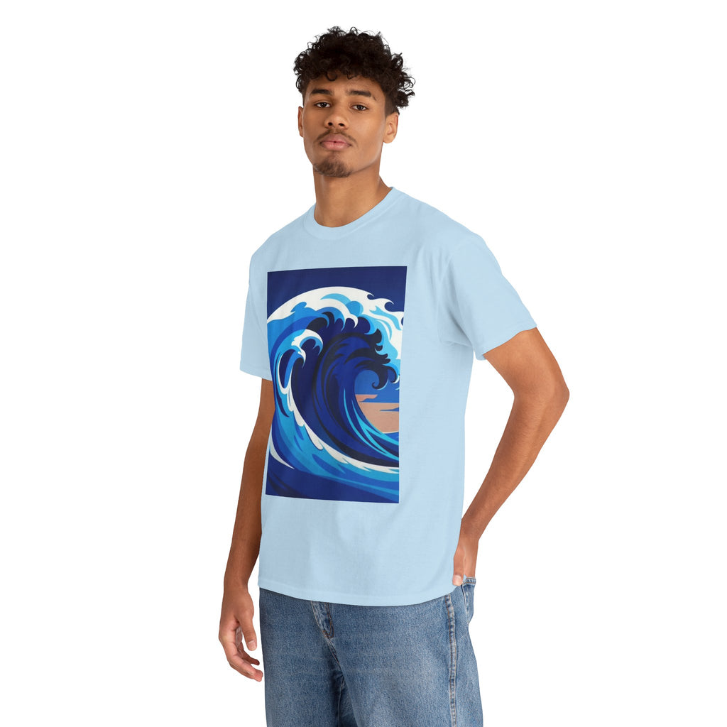 T-Shirt — Coastal Wave Graphic Tee (Ocean Sunset Wave Art)