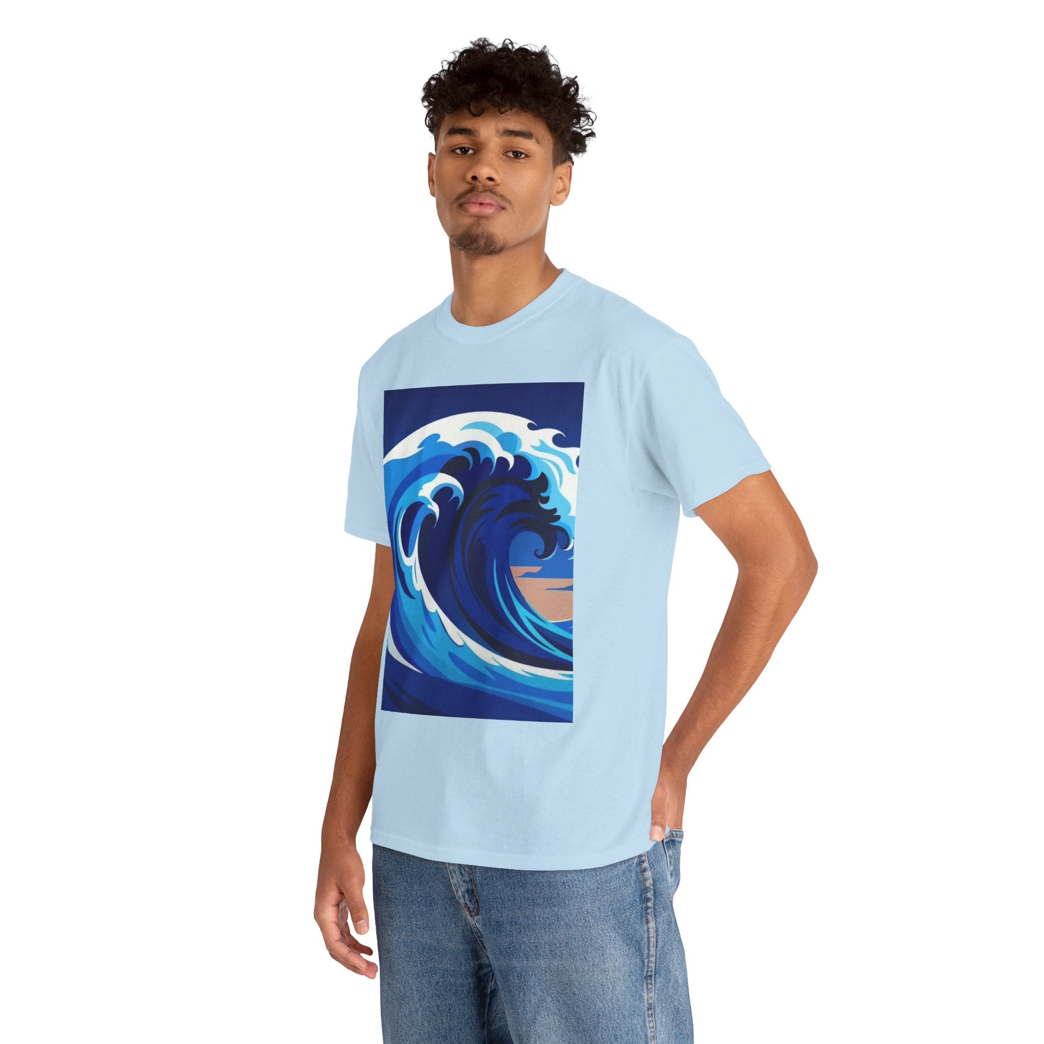 T-Shirt — Coastal Wave Graphic Tee (Ocean Sunset Wave Art)