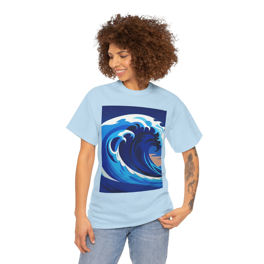 T-Shirt — Coastal Wave Graphic Tee (Ocean Sunset Wave Art)