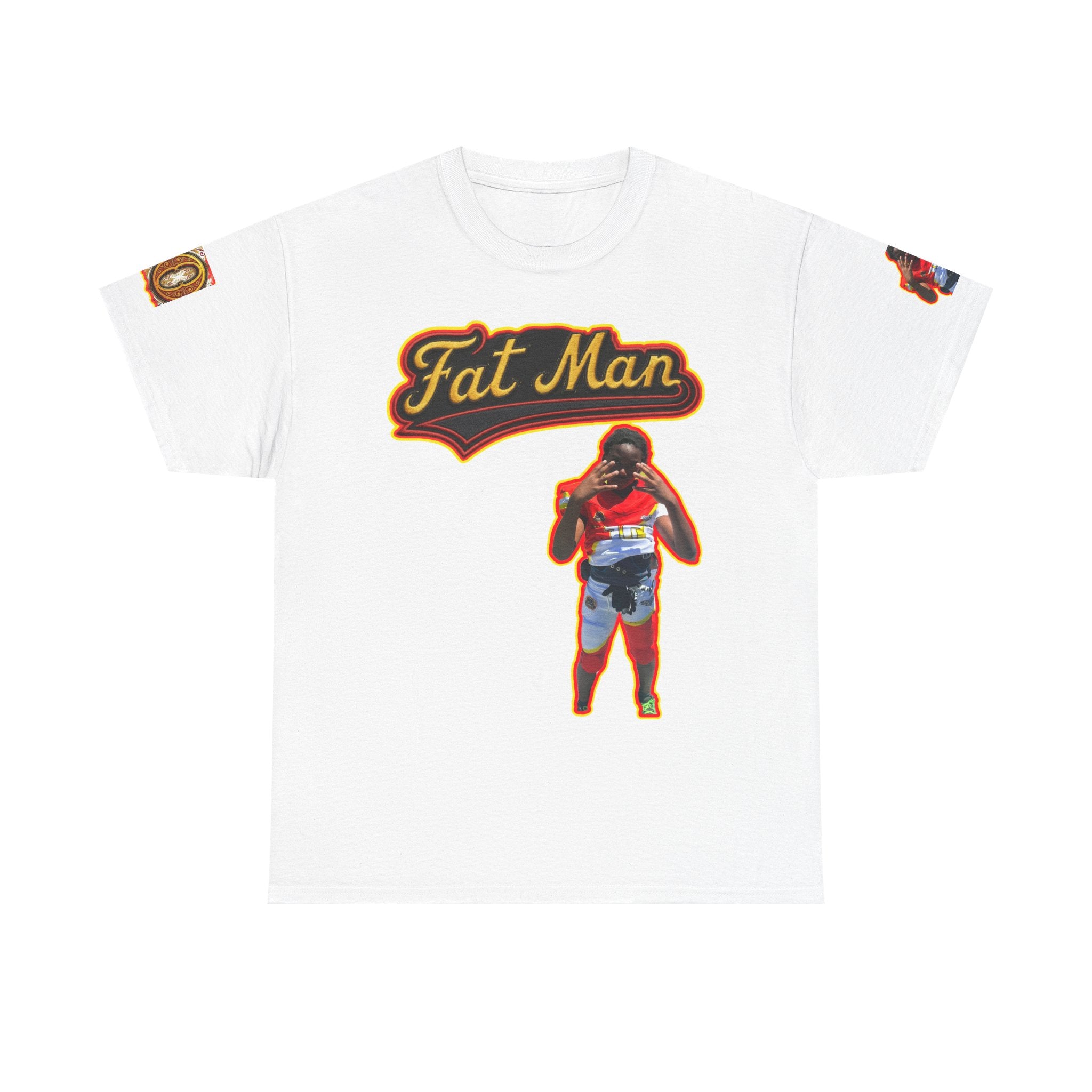 Fat Man Graphic Tee — Retro Boxing Design with '10' Back Patch