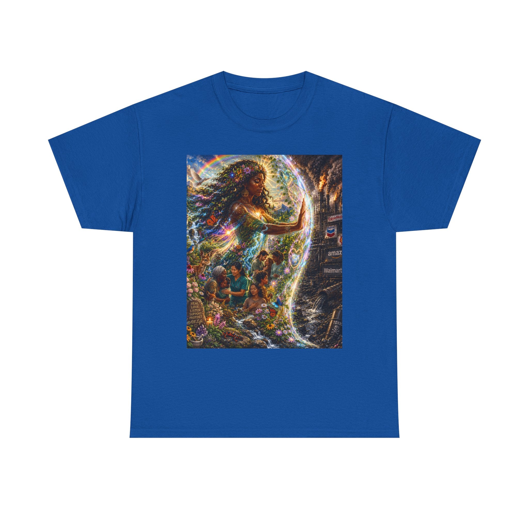 Cosmic Guardian Tee — Earth Mother Spiritual Graphic T-Shirt
