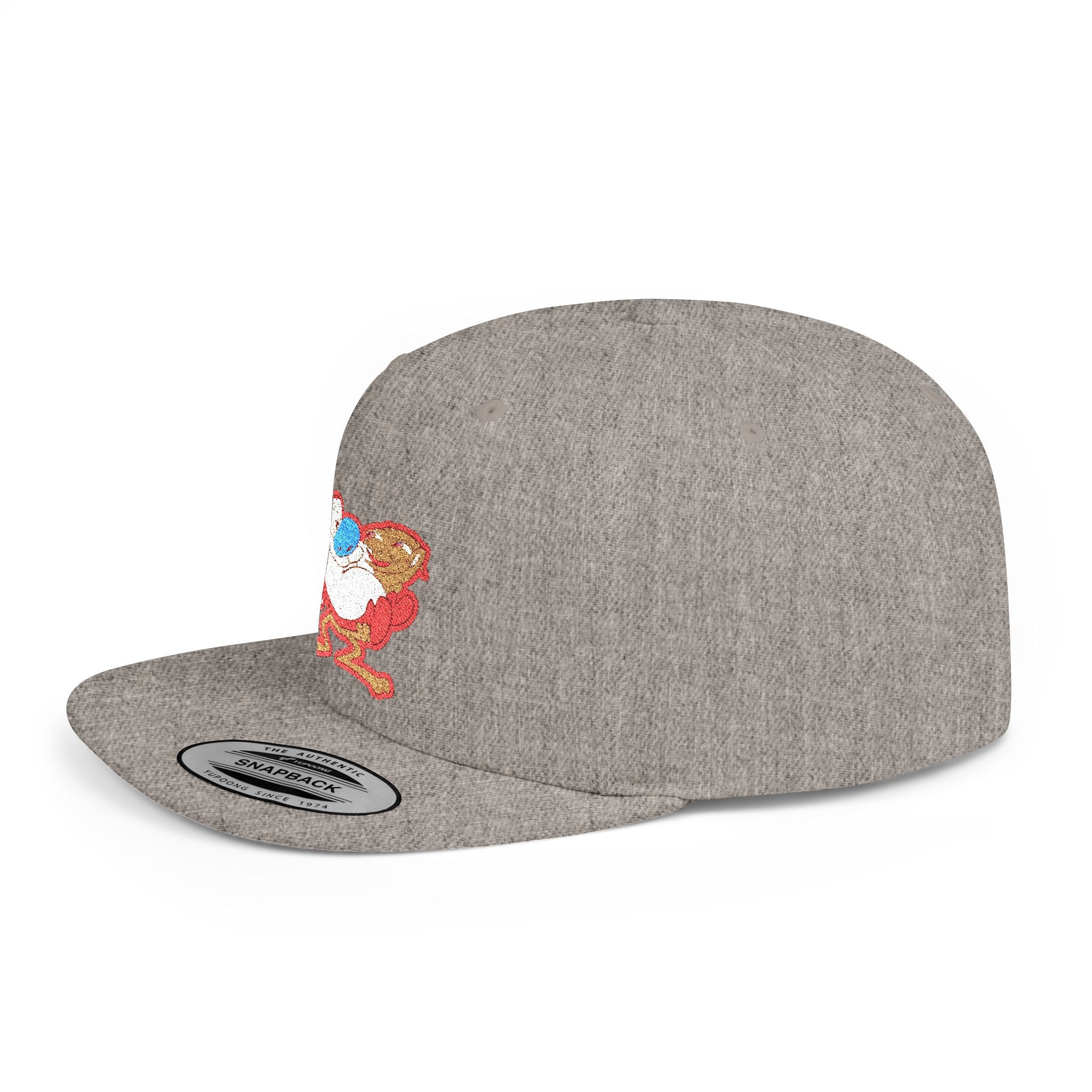 Retro Cartoon Egg Character Flat Bill Snapback Hat