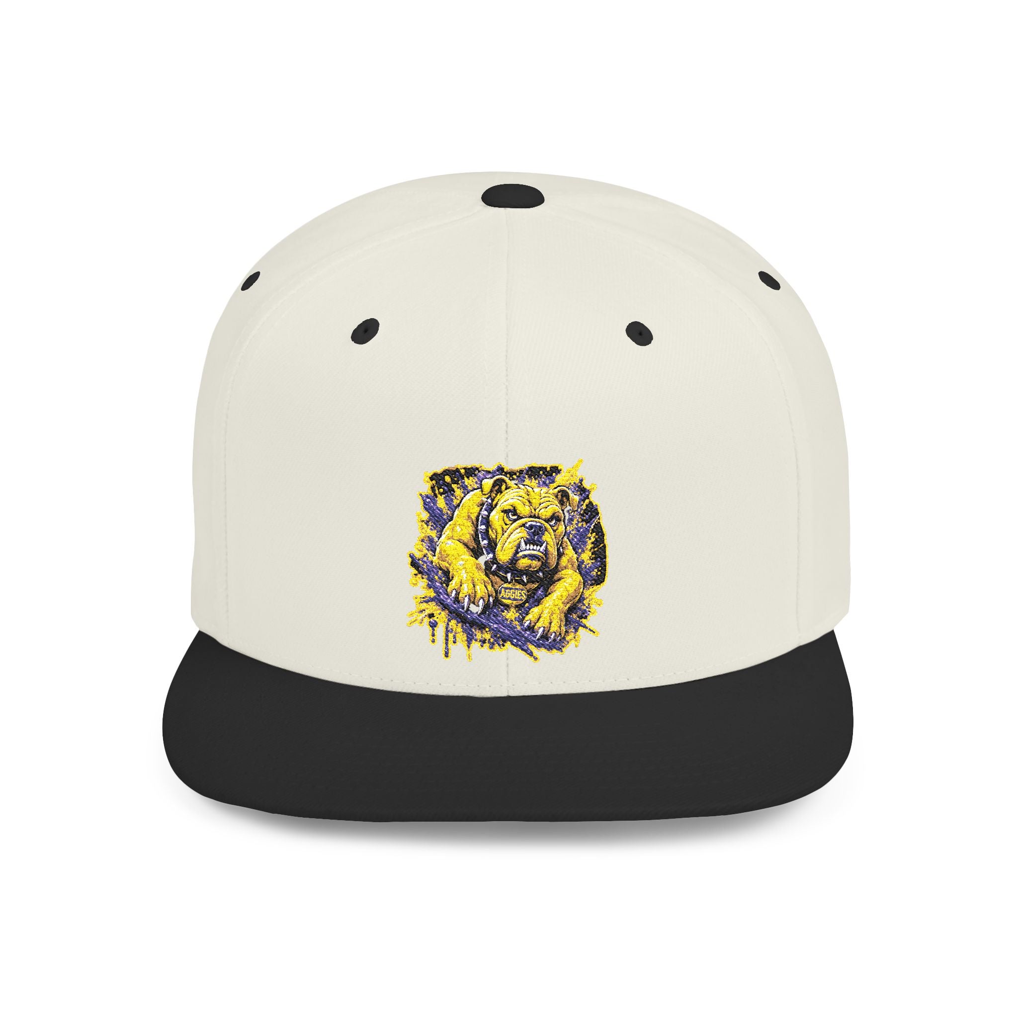 Lion Watercolor Snapback Hat — Yellow & Purple Lion Design