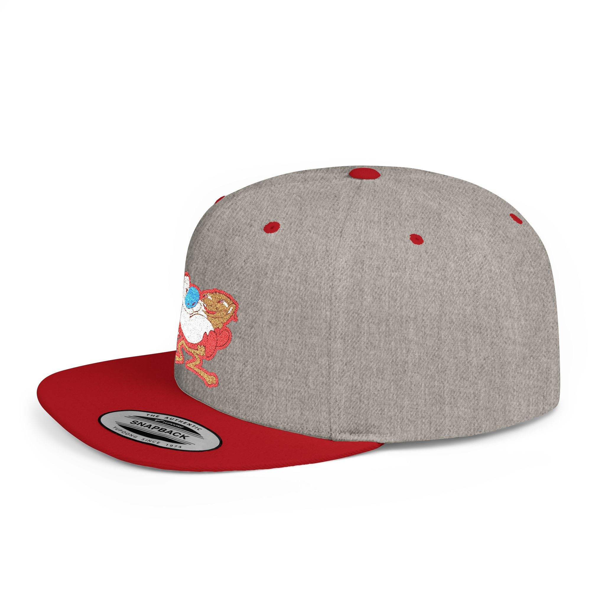 Retro Cartoon Egg Character Flat Bill Snapback Hat