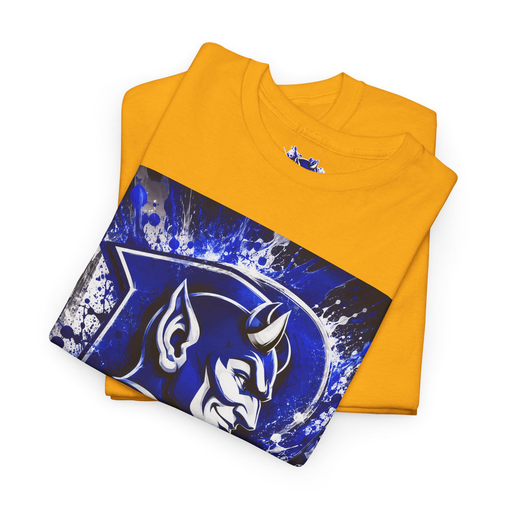 Duke Blue Devils Graphic Tee — Splatter Devil Logo T‑Shirt