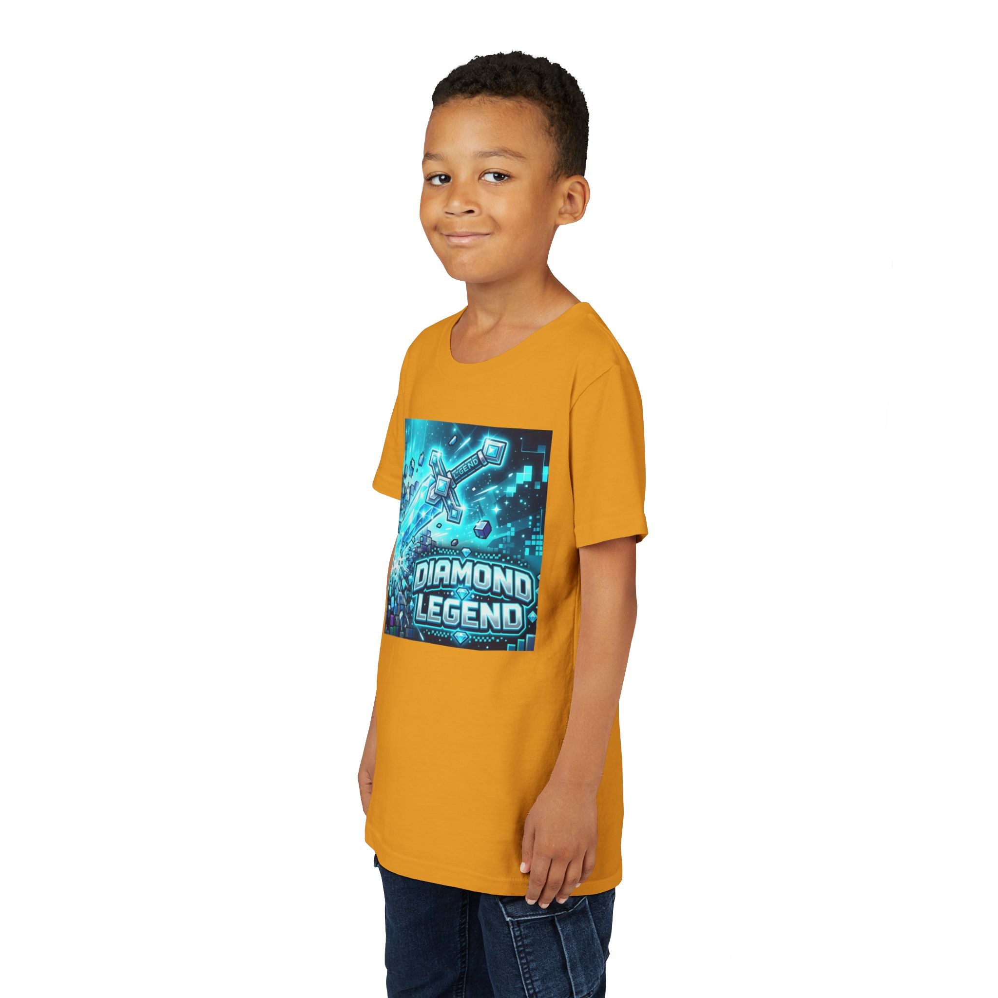 Youth Diamond Legend Tee — Pixel Minecraft-Style Gem Graphic Shirt